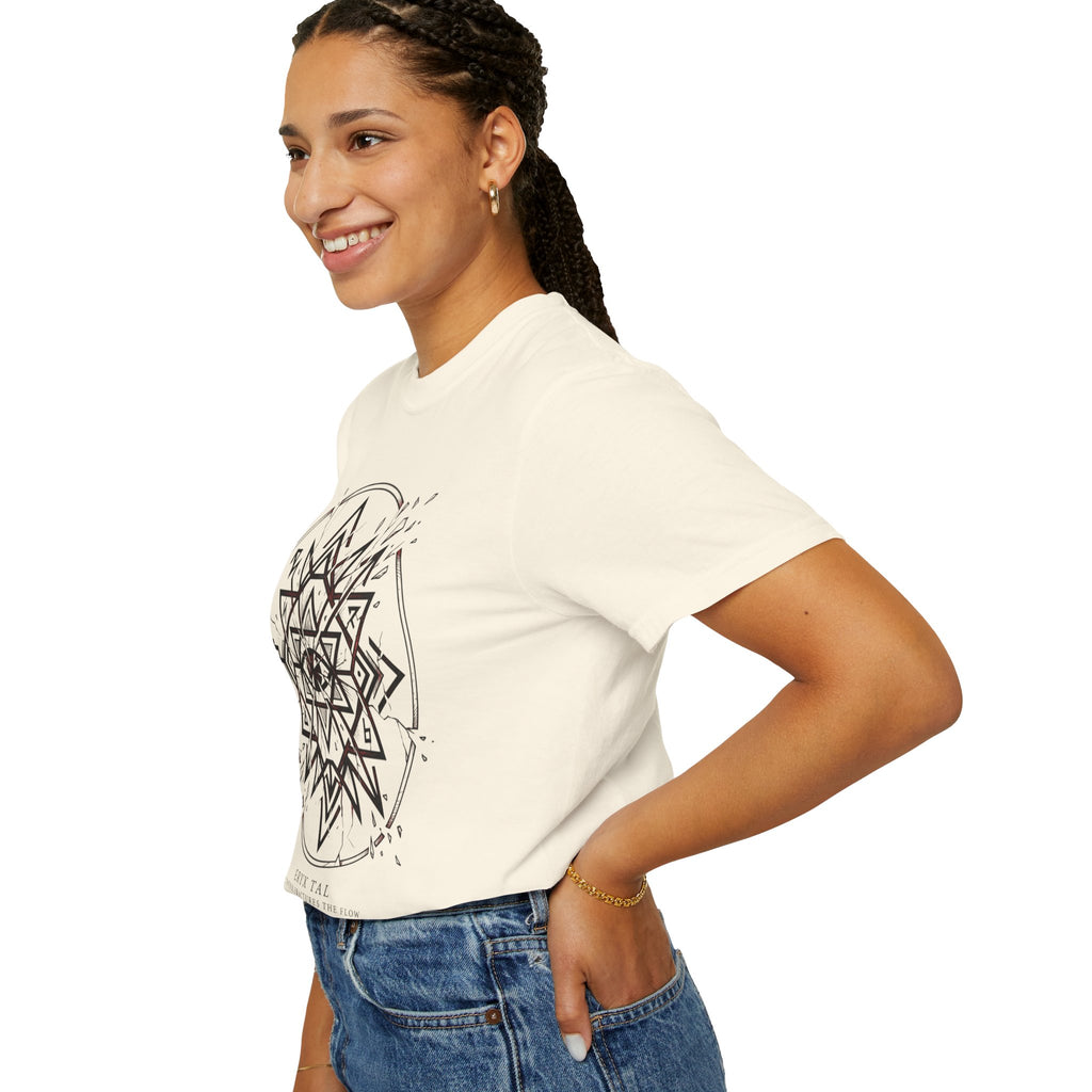 Power Runs Black PRB Eryx Tal Geometric Mandala T-Shirt — Symmetric Star Graphic Tee by Power Runs Black