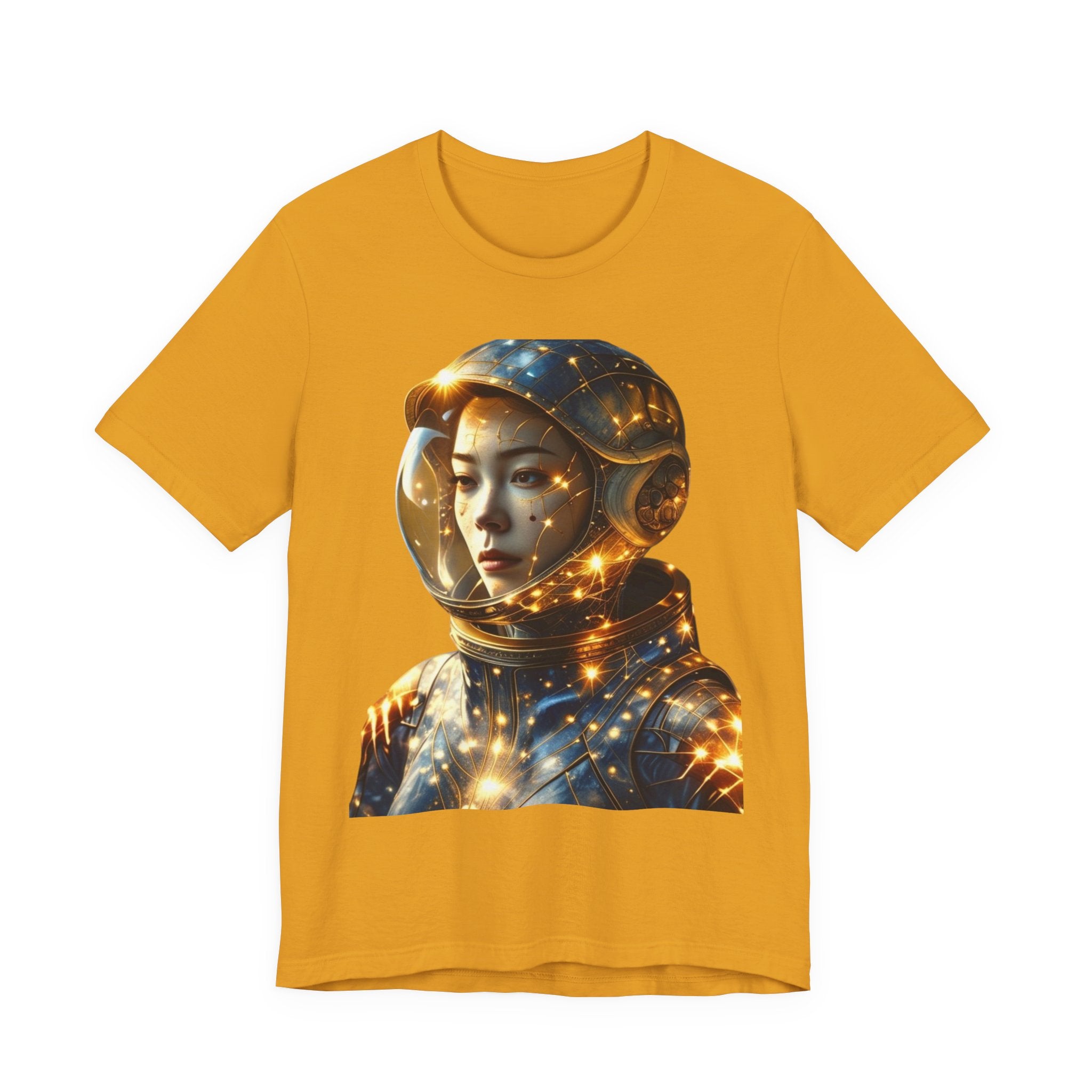 PRB Astronaut Portrait Tee — Starry Cosmic Helmet Graphic T-Shirt by Power Runs Black