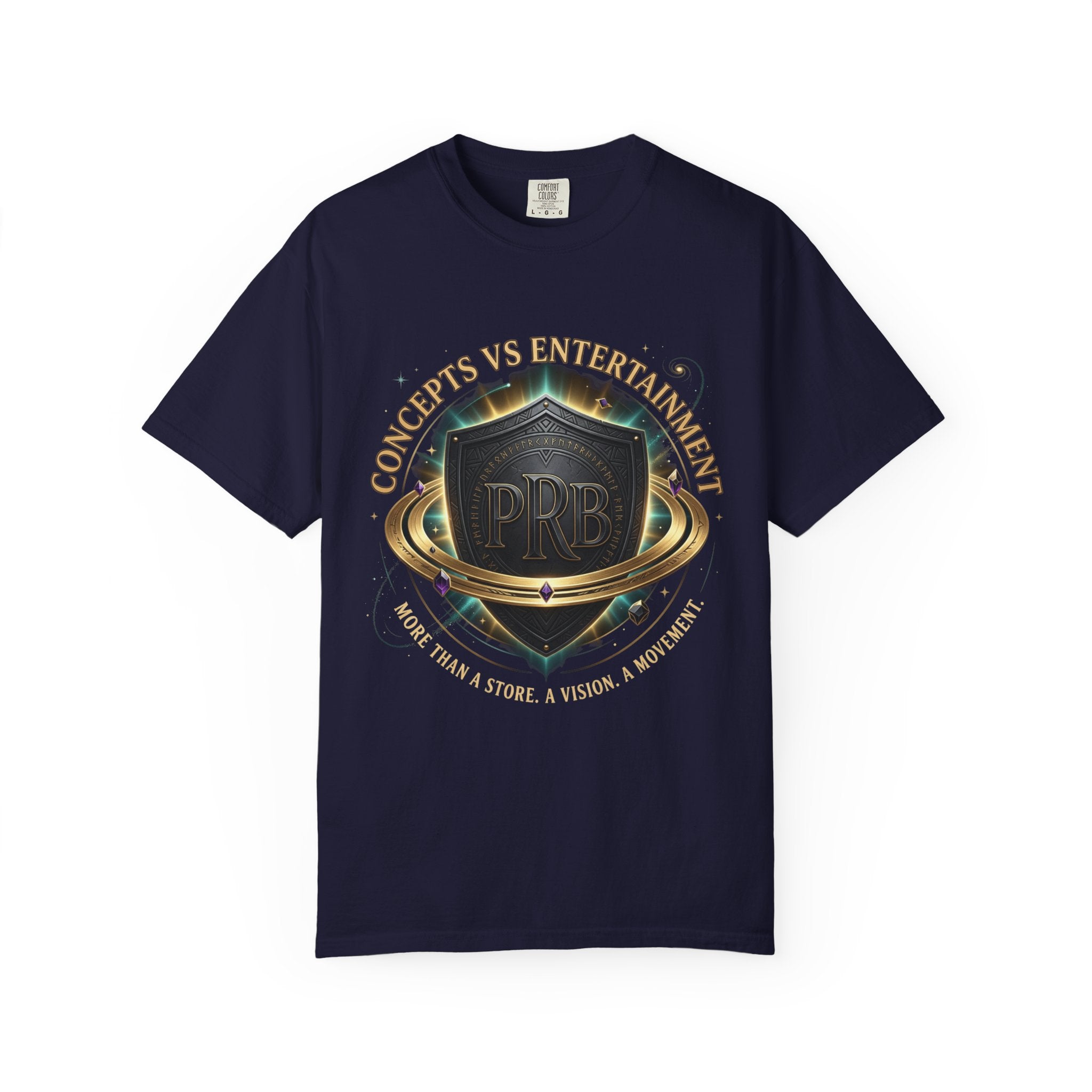 Concepts VS Entertainment Emblem Graphic T-Shirt | Heraldic Crest Tee by Printify