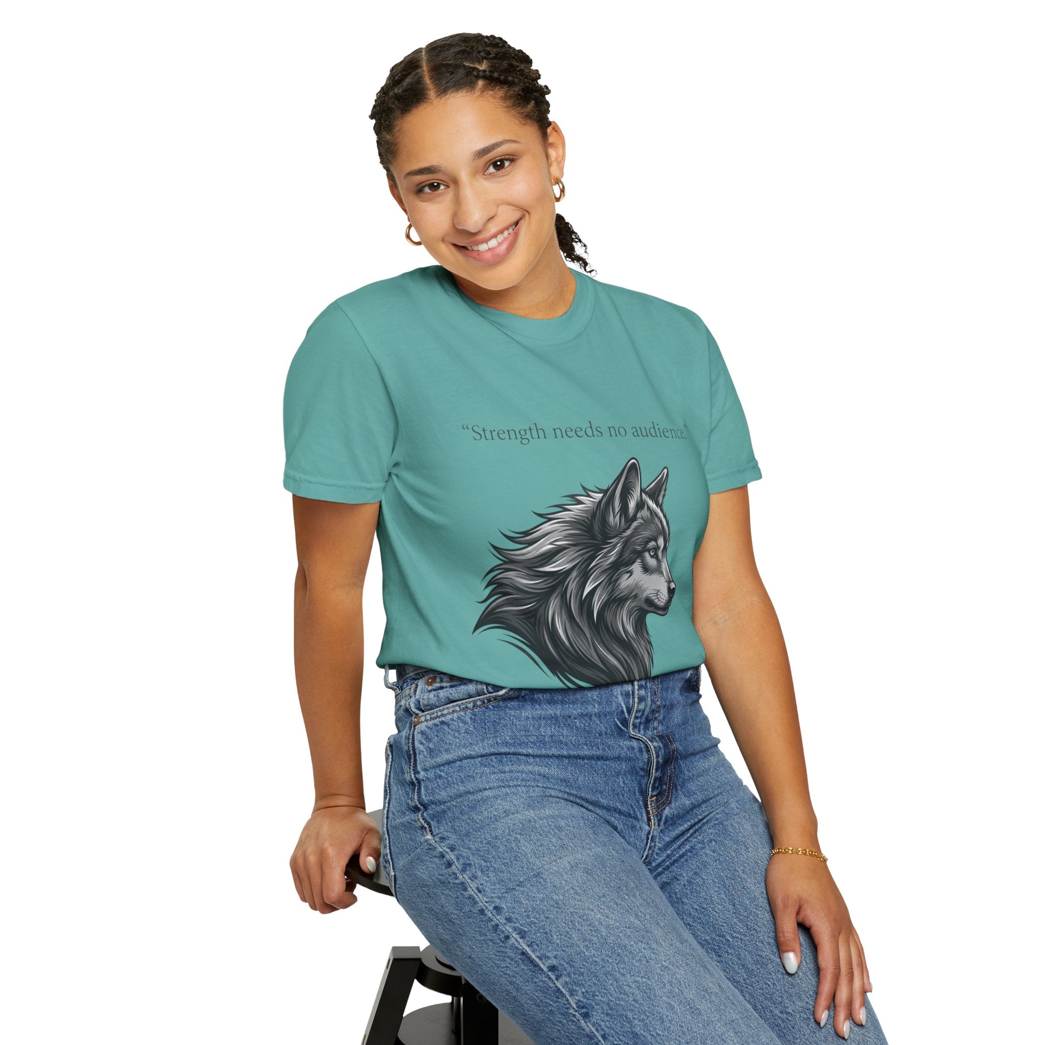PRB Wolf Head T-Shirt — "Strength needs no audience" Inspirational Graphic Tee by Printify