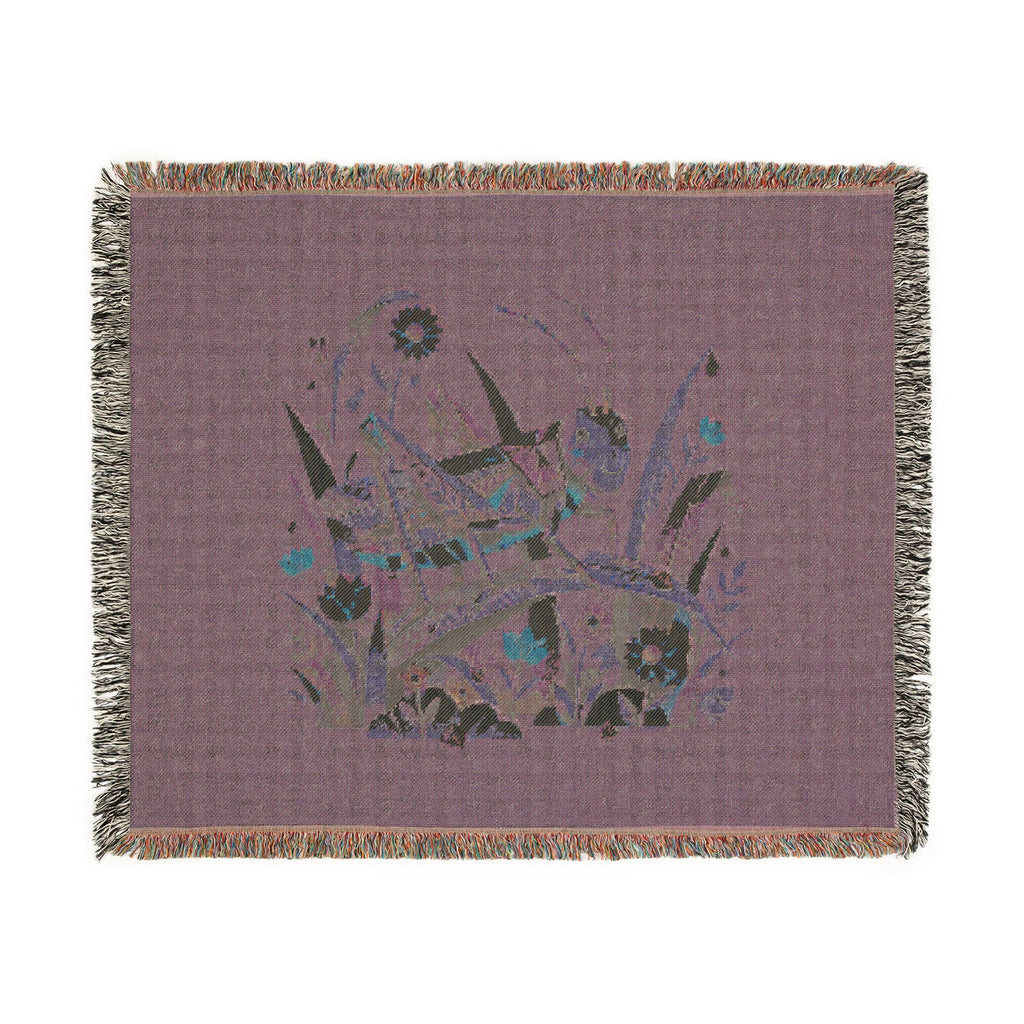 PRB Neutral Ombre Woven Blanket | Beige to Charcoal Gradient Throw by Power Runs Black