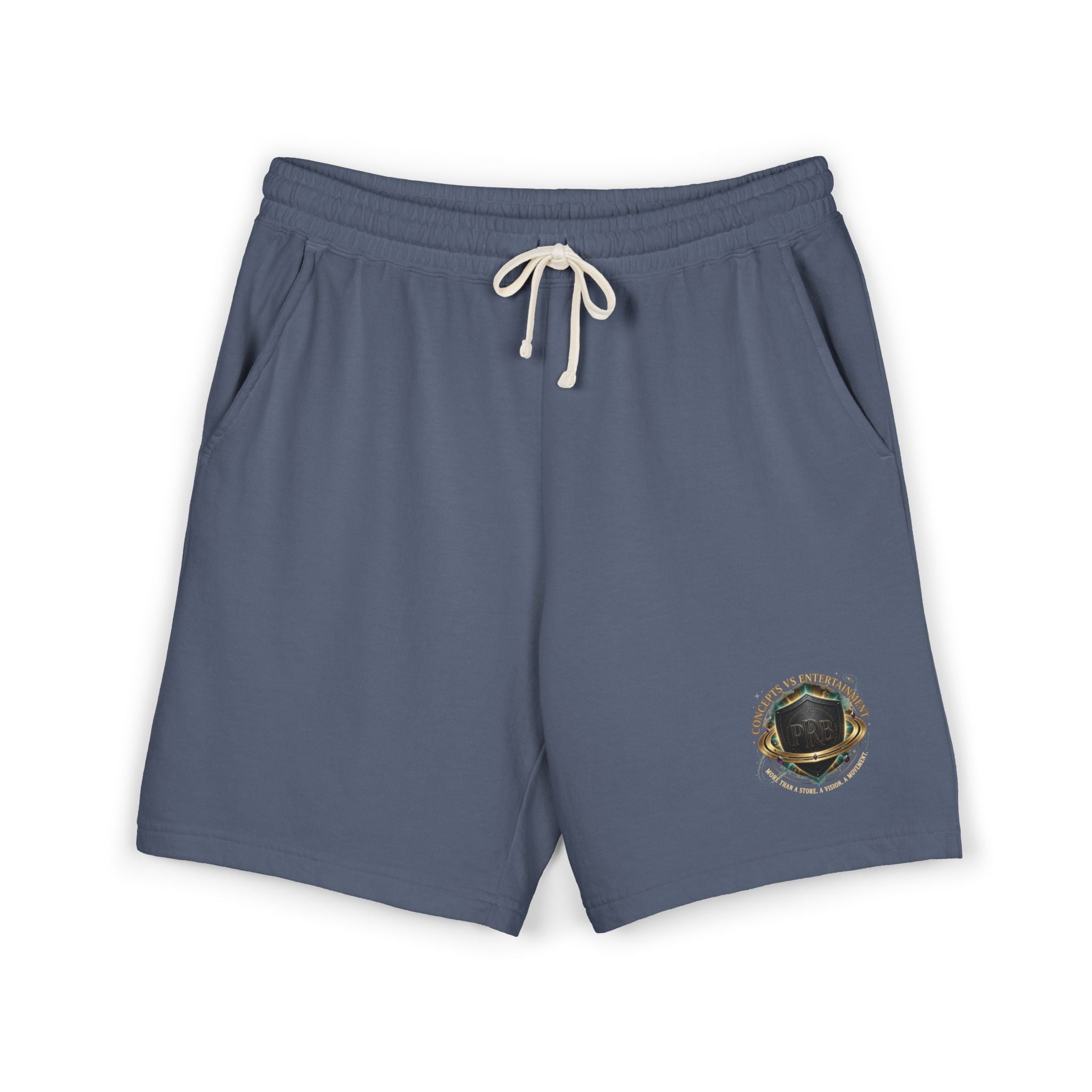 Printify PRB Fleece Sweat Shorts — Vintage Crest Pocket Graphic - Trousers