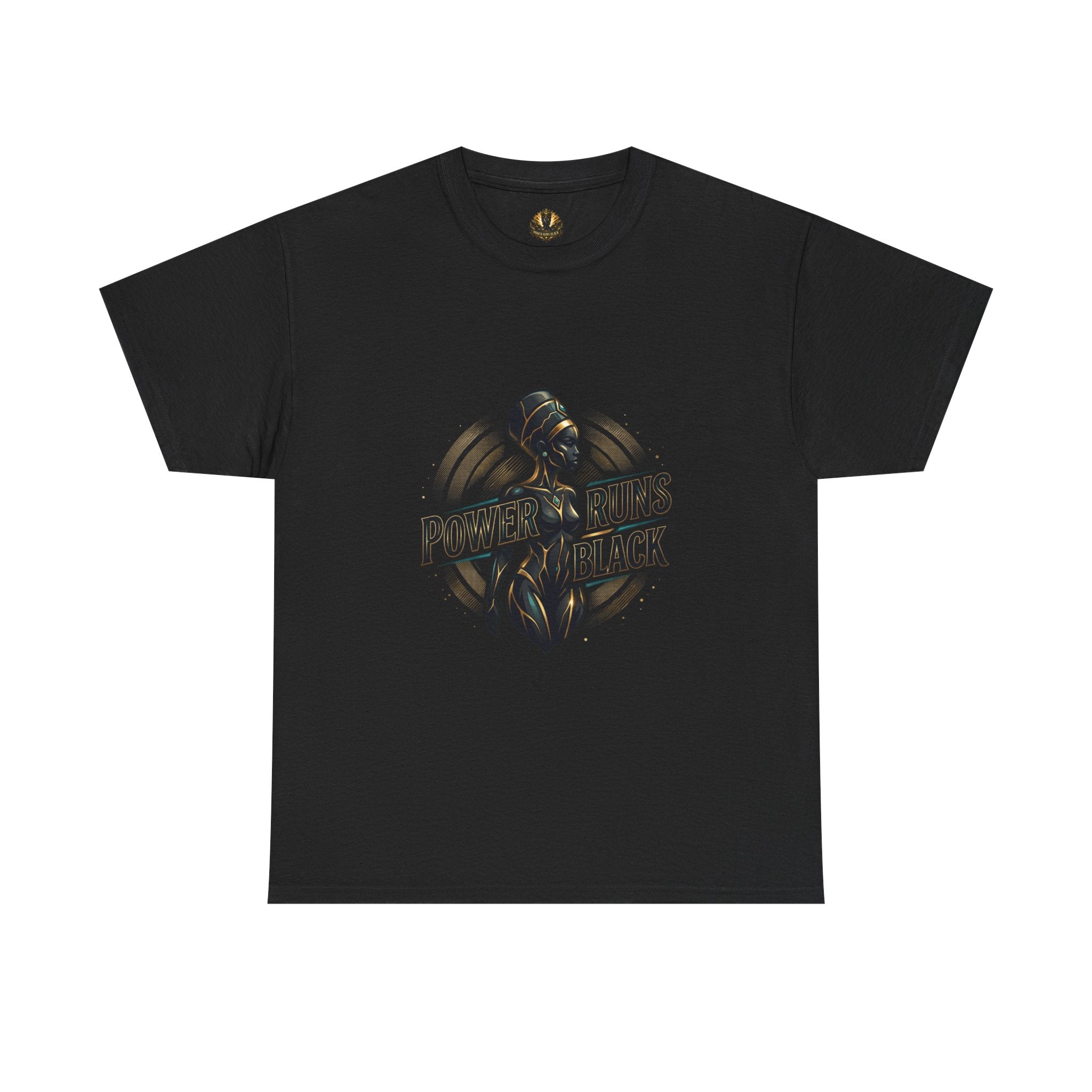 Power Runs Black Queen Goddess Graphics Tee by Printify