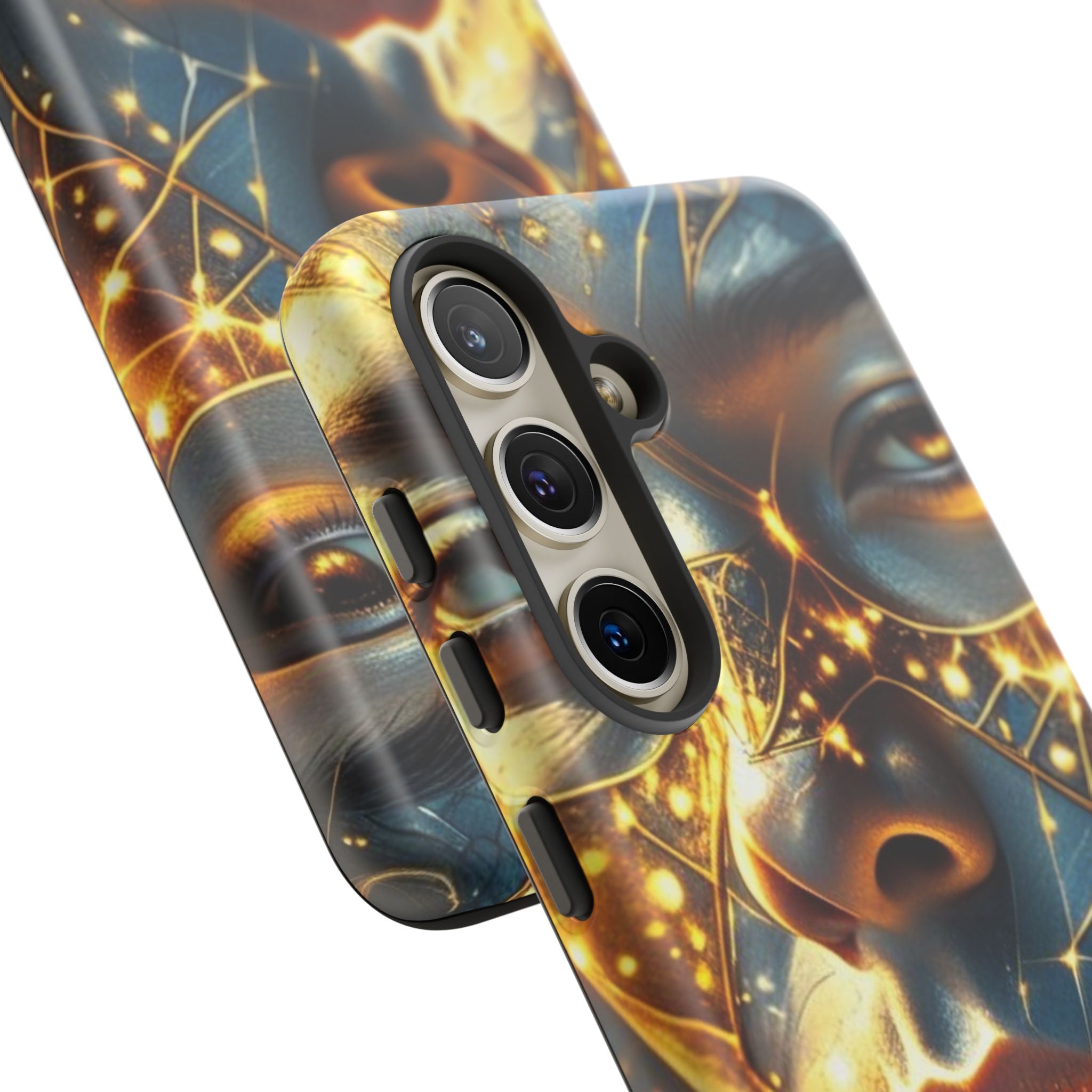 PRB Galactic Portrait Tough Case | Cosmic Face Phone Case, Starry Nebula Design by Power Runs Black