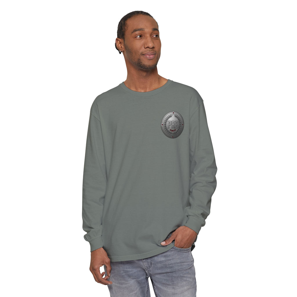PRB The Starbound Seven graphic long sleeve shirt | cosmic superhero poster by Power Runs Black