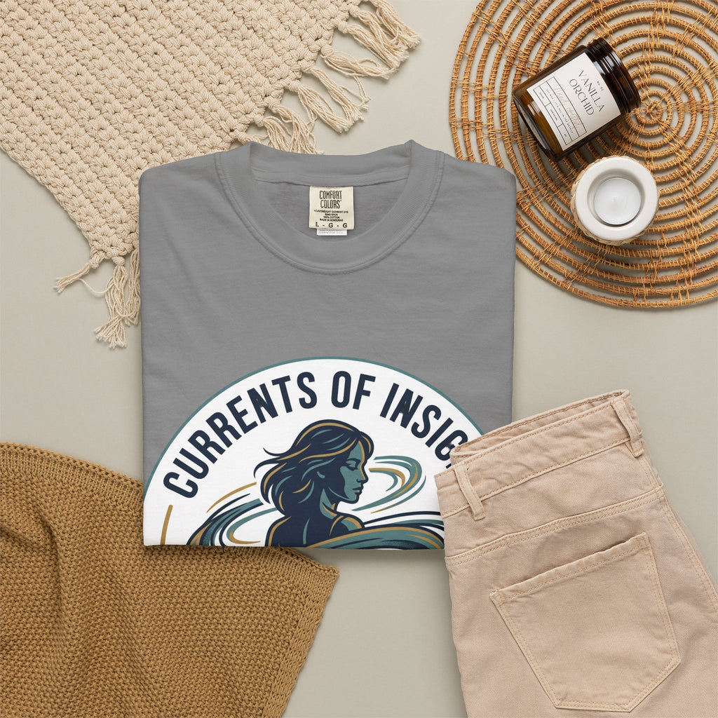 Power Runs Black Currents of Insight T-Shirt — 'Astra: Every thought leaves a trail' Graphic Tee by Power Runs Black