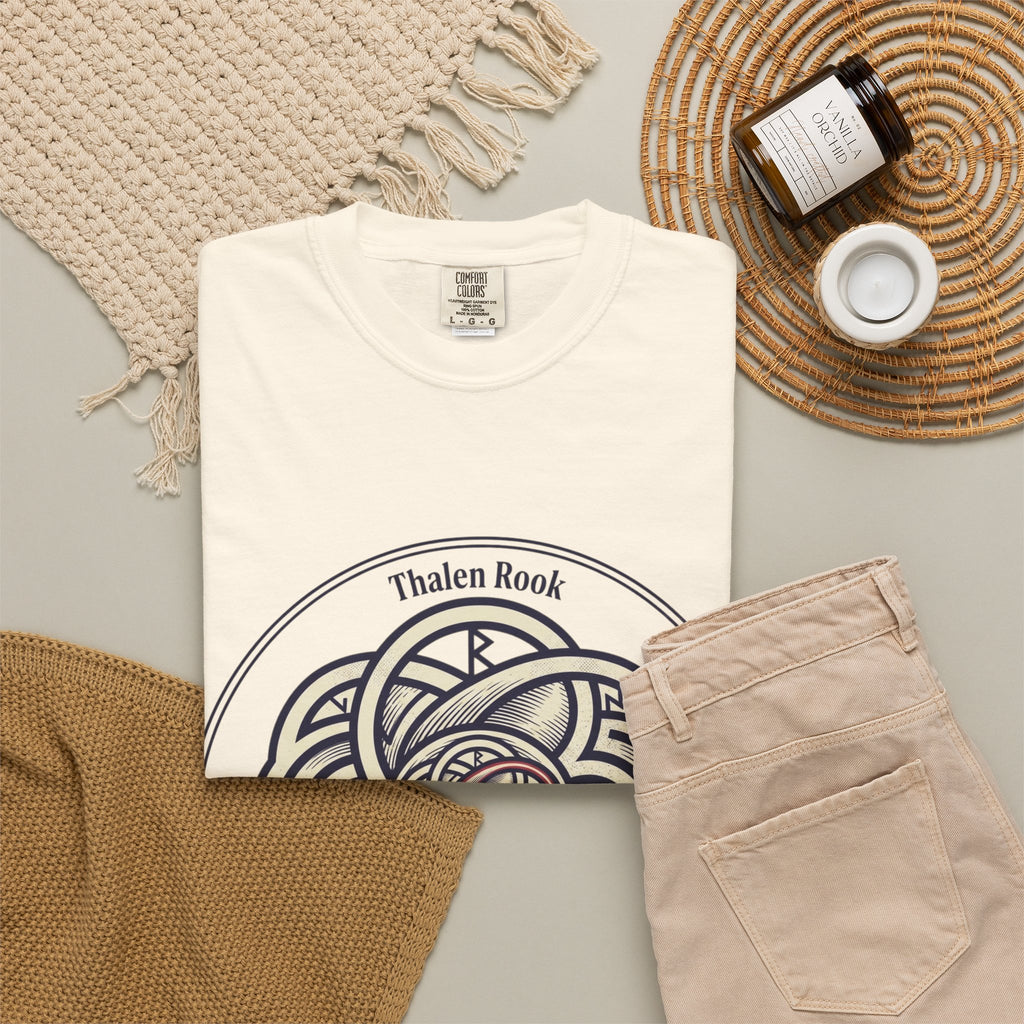Power Runs Black PRB Thalen Rook Celtic Knot Graphic T-Shirt — "He stared too long..." Quote Tee by Printify