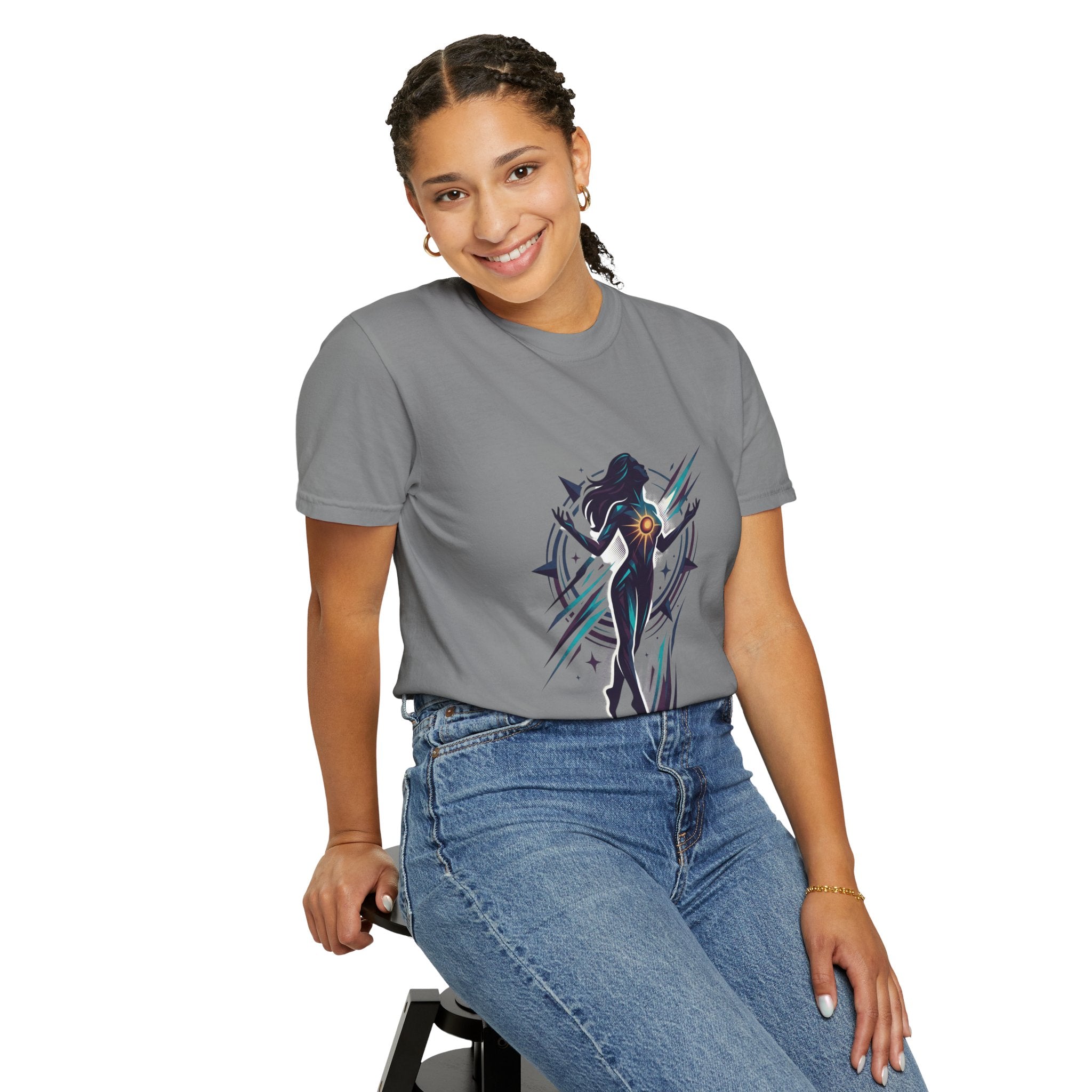 Power Runs Black PRB Ascension Graphic T-Shirt — Cosmic Silhouette Tee by Power Runs Black