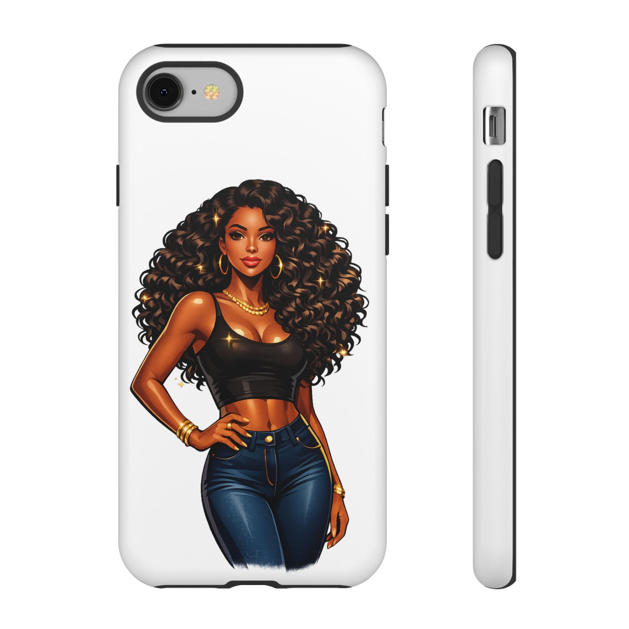 Pretty Rich Bitch by PRB Curly Hair Phone Case by Printify