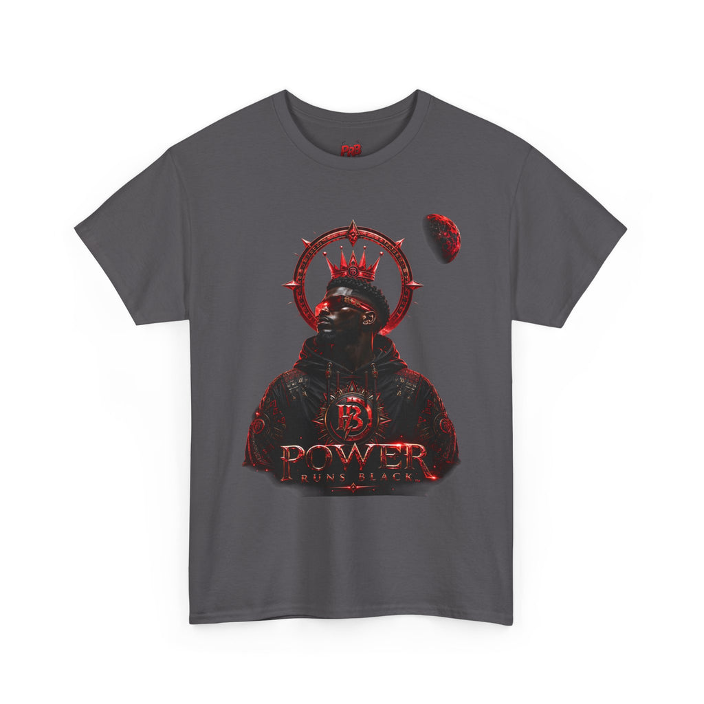 Power Runs Black Red Angel Graphics Tee by Printify