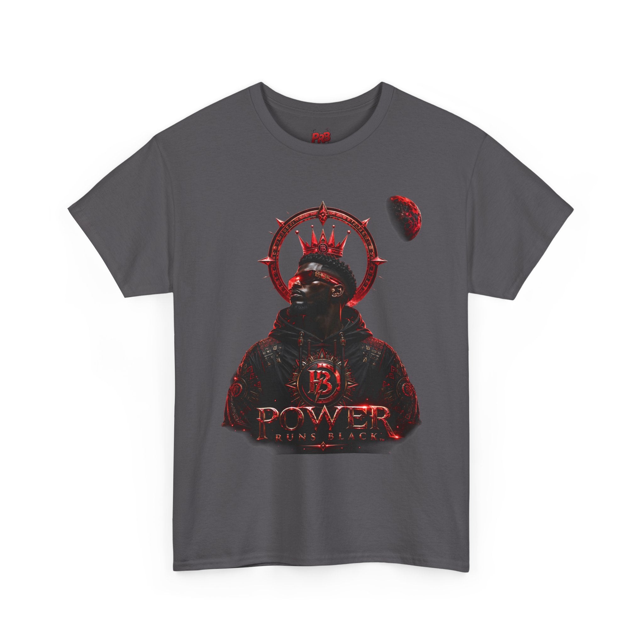 Power Runs Black Red Angel Graphics Tee by Printify