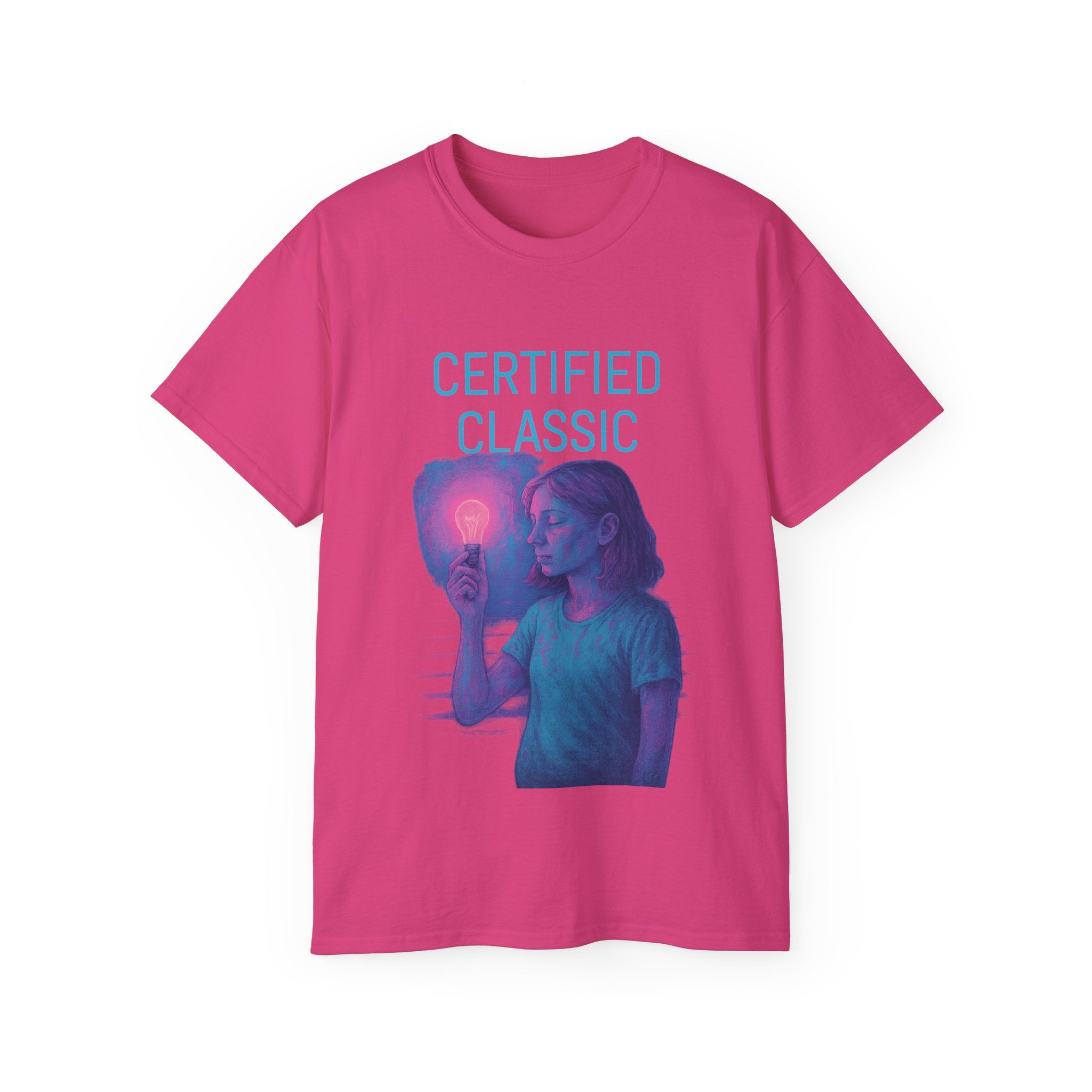 PRB Certified Classic portrait tee | Retro portrait holding light by Power Runs Black