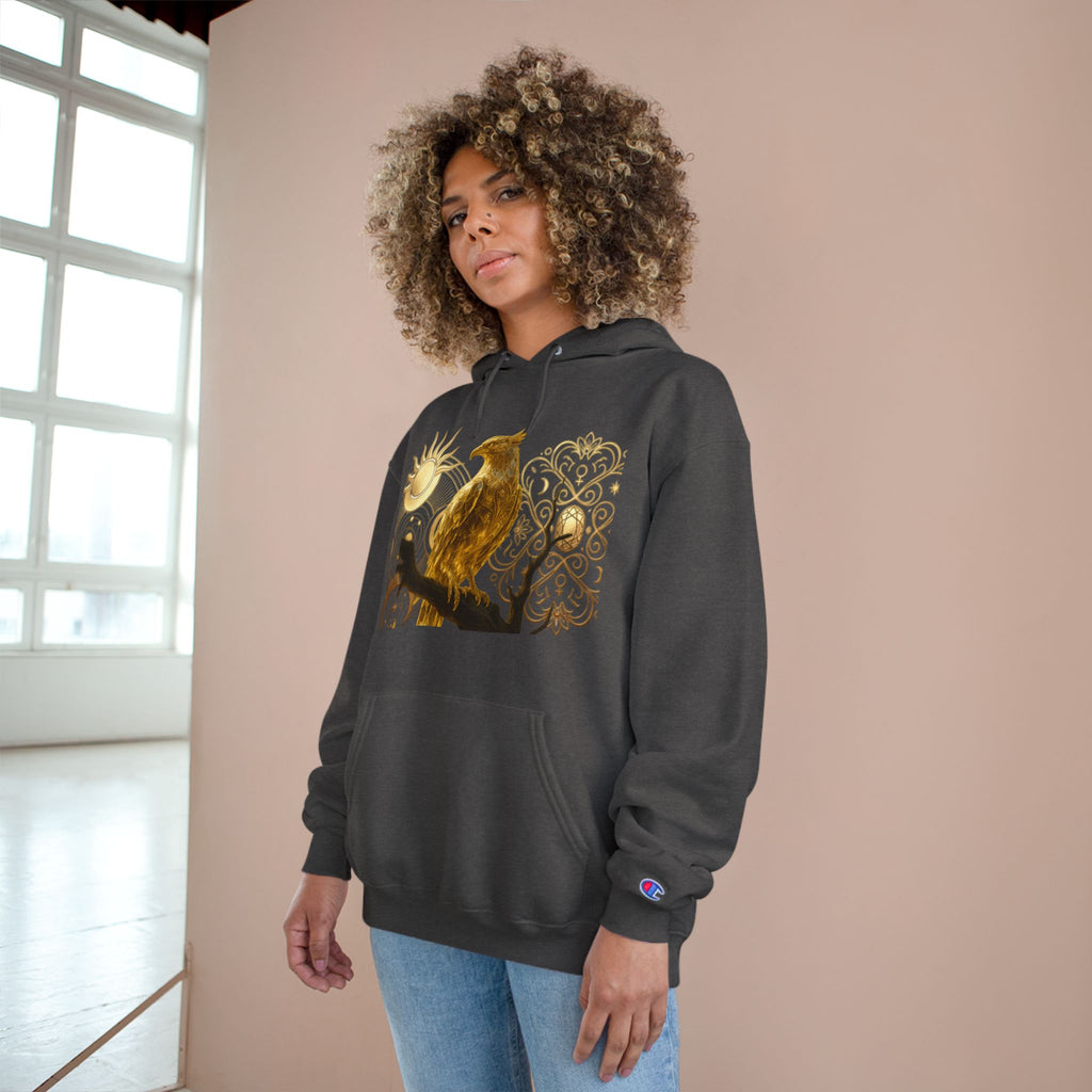 PRB Golden Owl Sundial Graphic Champion Hoodie by Power Runs Black
