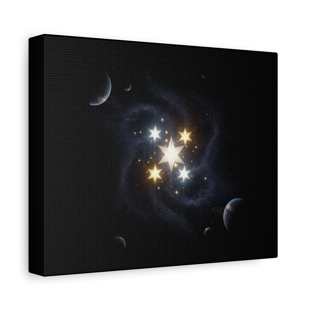 PRB Celestial Star Cluster Matte Canvas Print — Cosmic Planets Wall Art by Printify