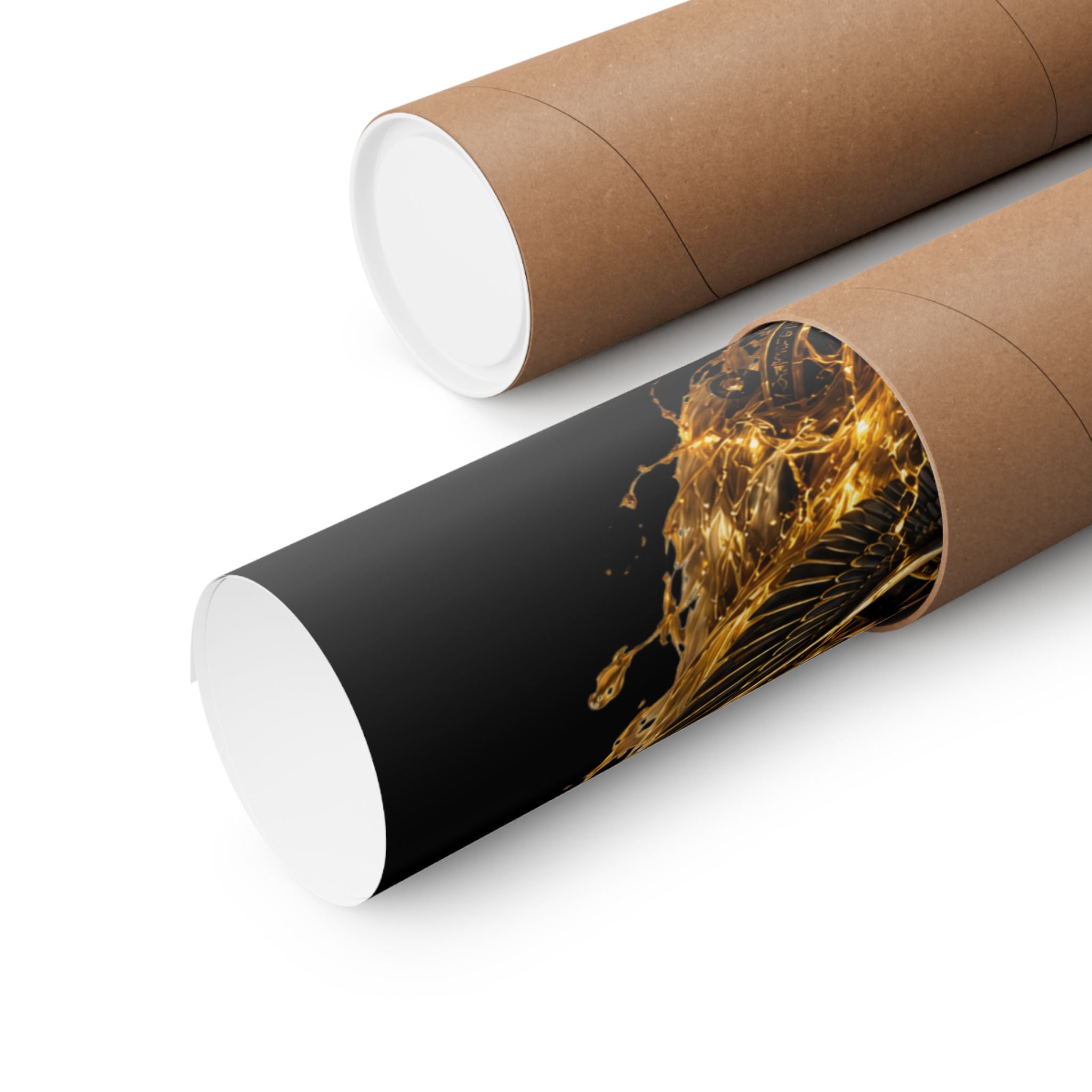 Power Runs Black Matte Poster — Afrocentric Gold Goddess Wall Art by Power Runs Black