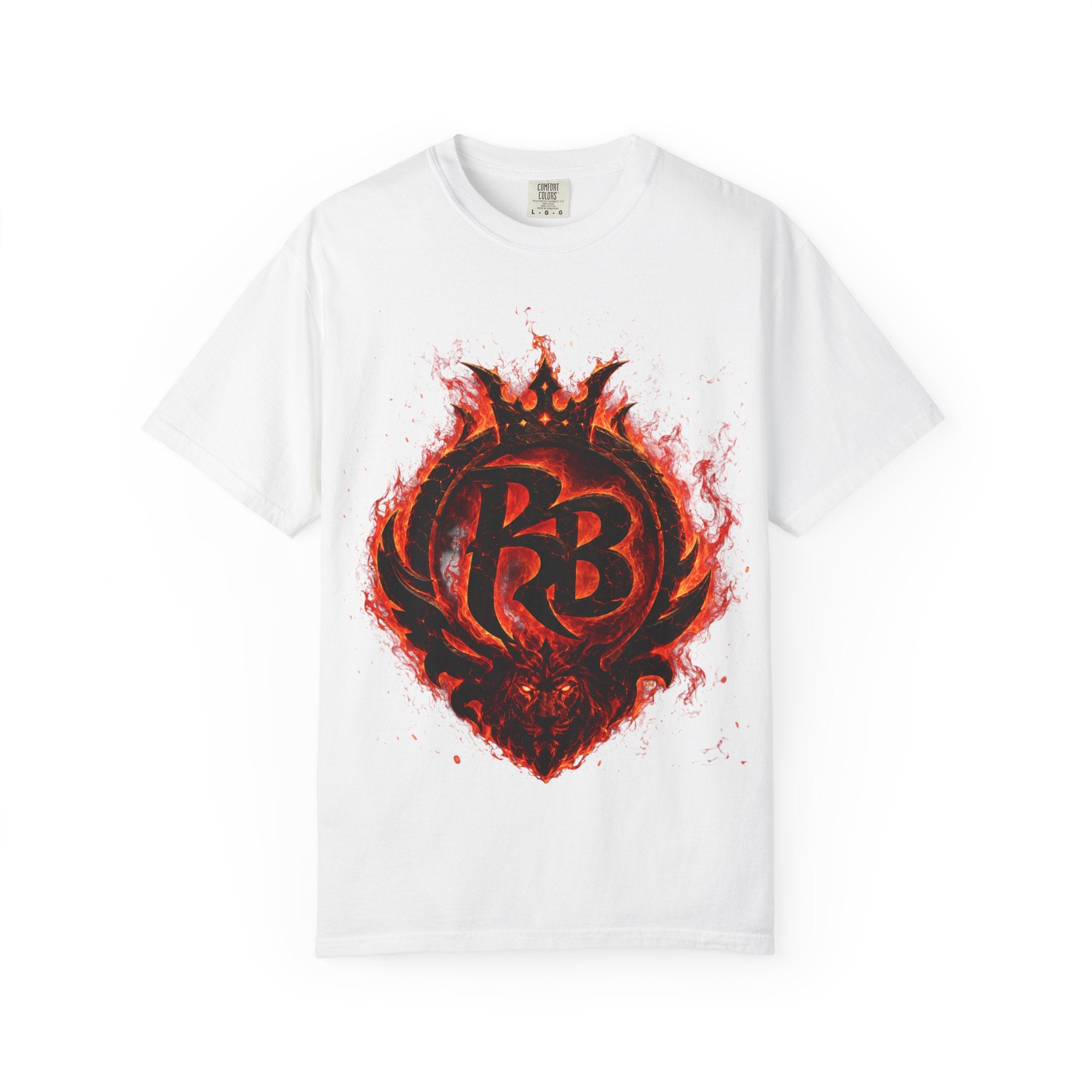 Power Runs Back PRB Flame Logo T-shirt | Fiery Emblem Tee, Grunge Rock Chic by Power Runs Black