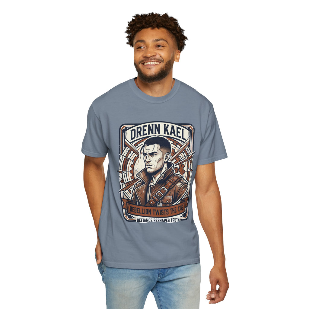 Power Runs Black PRB Drenn Kael Portrait T-Shirt — "Rebellion Twists the Axis" Graphic Tee by Power Runs Black