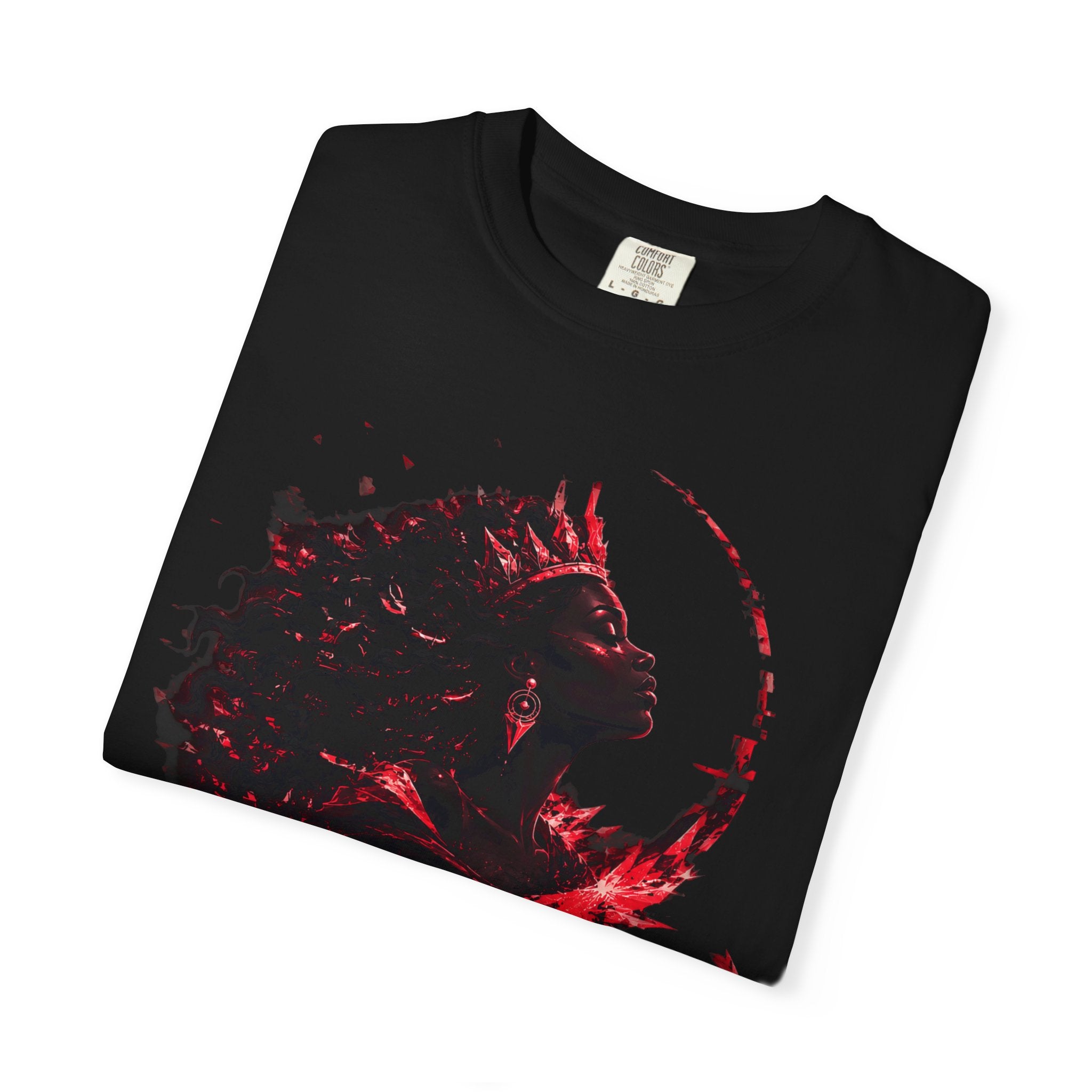 Power Runs Black Crown T-Shirt | Gothic Silhouette Artwork by Power Runs Black