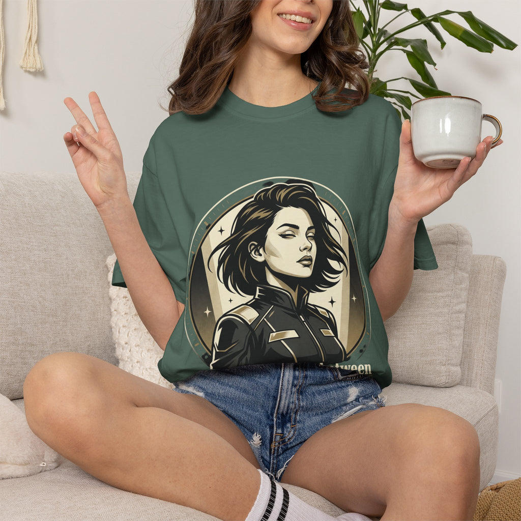 Power Runs Black Retro Space Captain Portrait T-Shirt — 'Fearless Commander' Graphic Tee by Power Runs Black