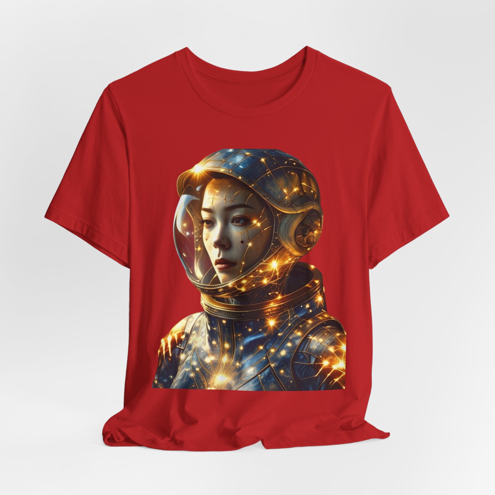 PRB Astronaut Portrait Tee — Starry Cosmic Helmet Graphic T-Shirt by Power Runs Black