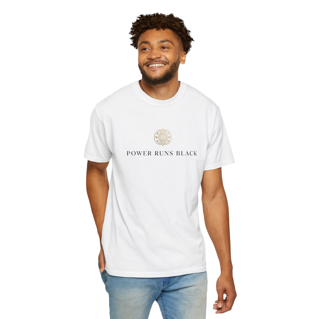 Power Runs Black PRB Graphic T-Shirt — Minimal Emblem Tee by Power Runs Black