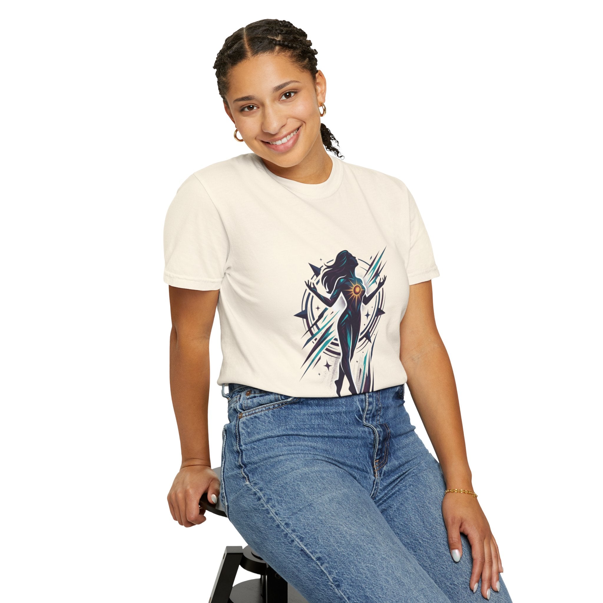 Power Runs Black PRB Ascension Graphic T-Shirt — Cosmic Silhouette Tee by Power Runs Black