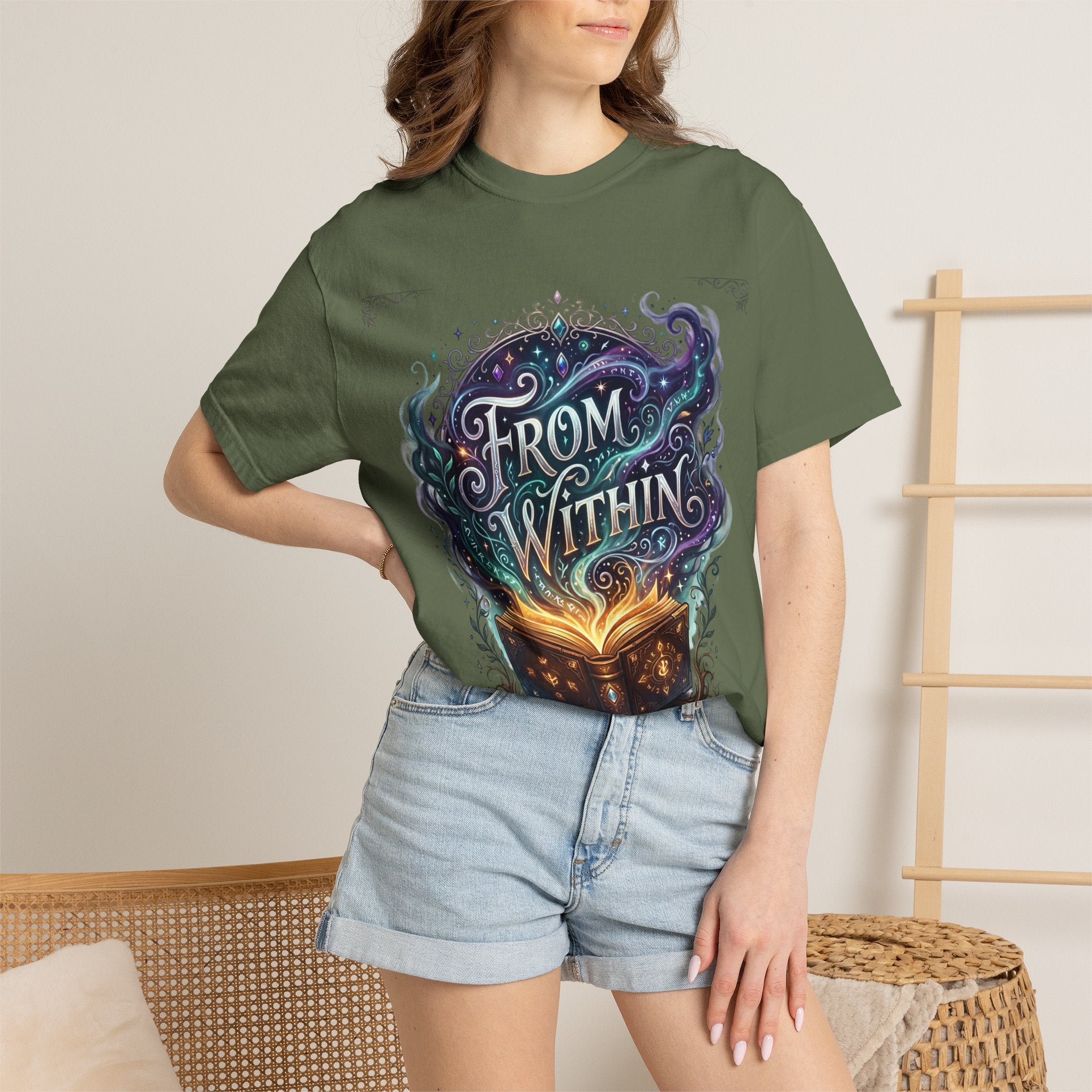 PRB From Within Magic Book T-Shirt — Fantasy Illustrated Graphic Tee by Power Runs Black