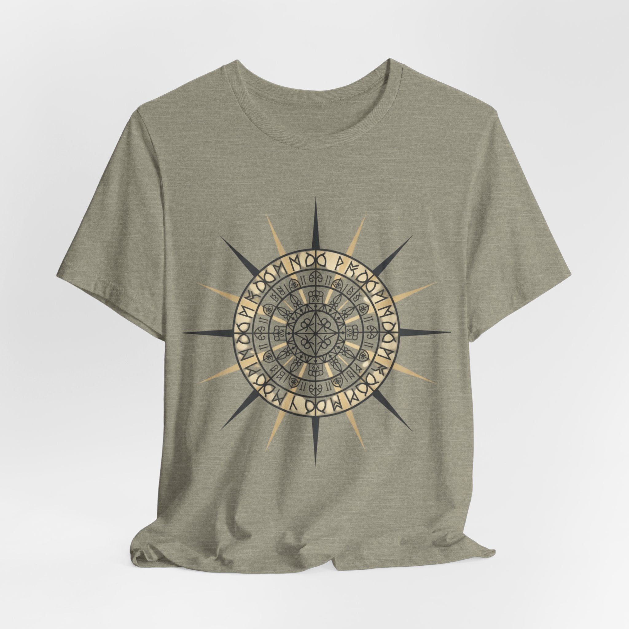 PRB Compass Rose Mandala Tee — Nautical Compass Graphic Shirt by Power Runs Black