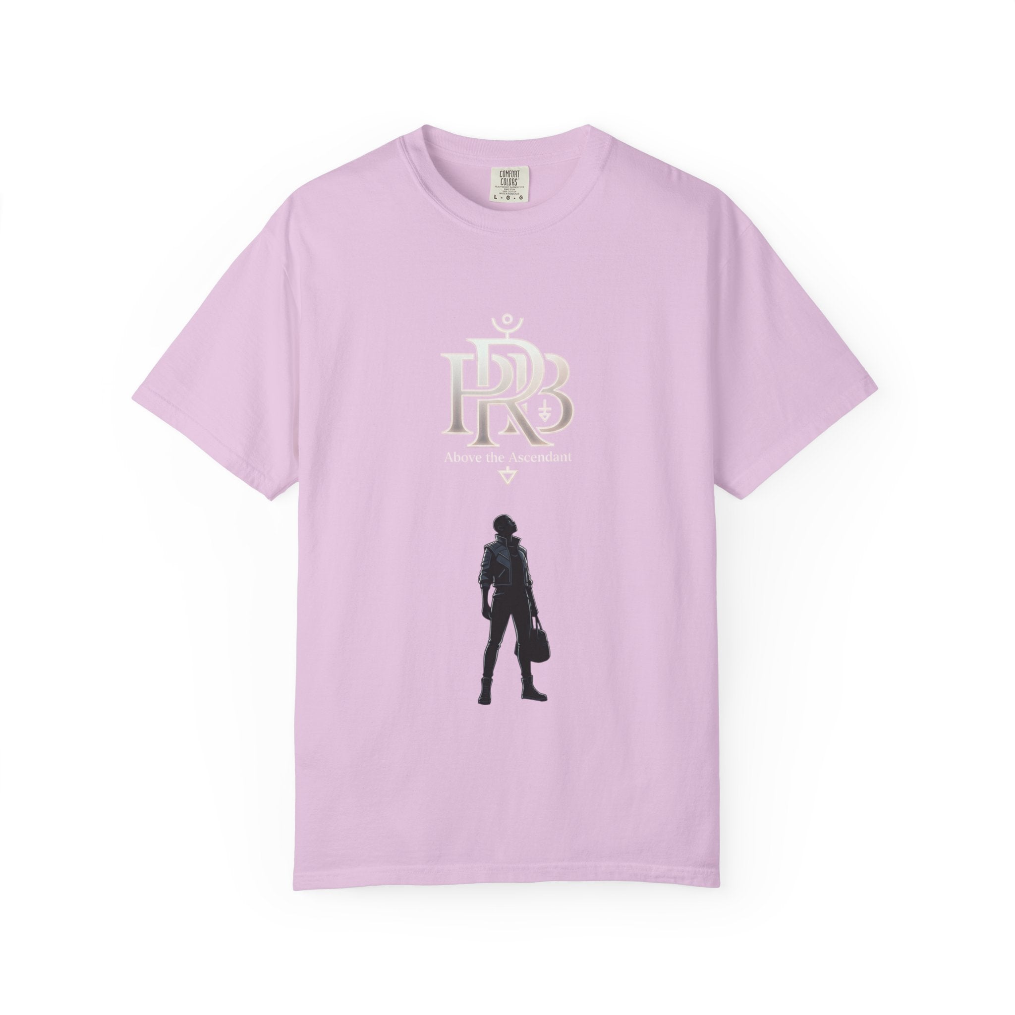 Printify Silhouette Logo T‑Shirt — Minimalist Dressed Figure & PRD Monogram - T-Shirt