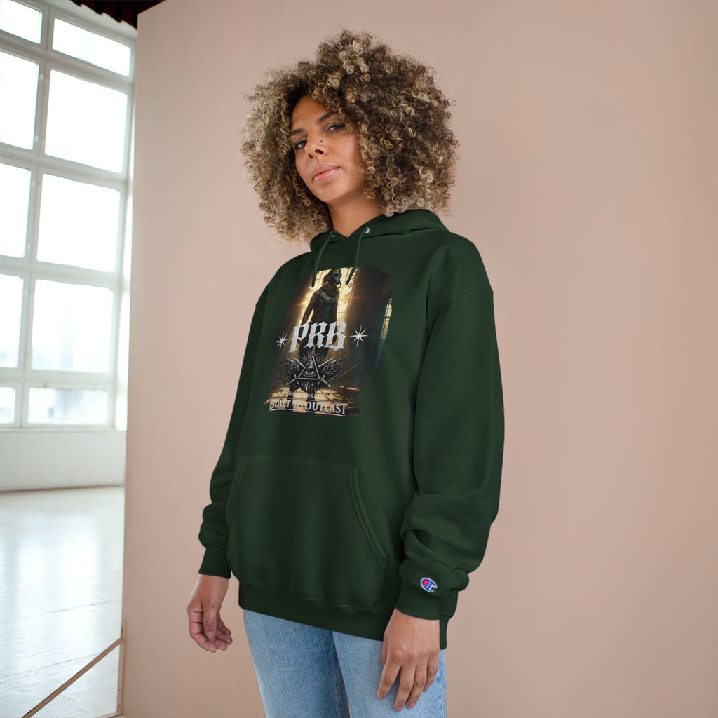 PRB Champion Hoodie — Vintage Tour Graphic Pullover by Power Runs Black