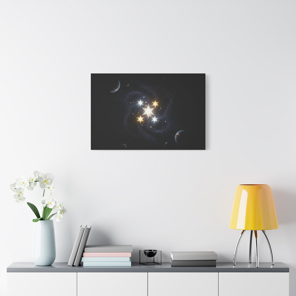 Power Runs Black PRB Glowing Star Constellation Canvas by Power Runs Black
