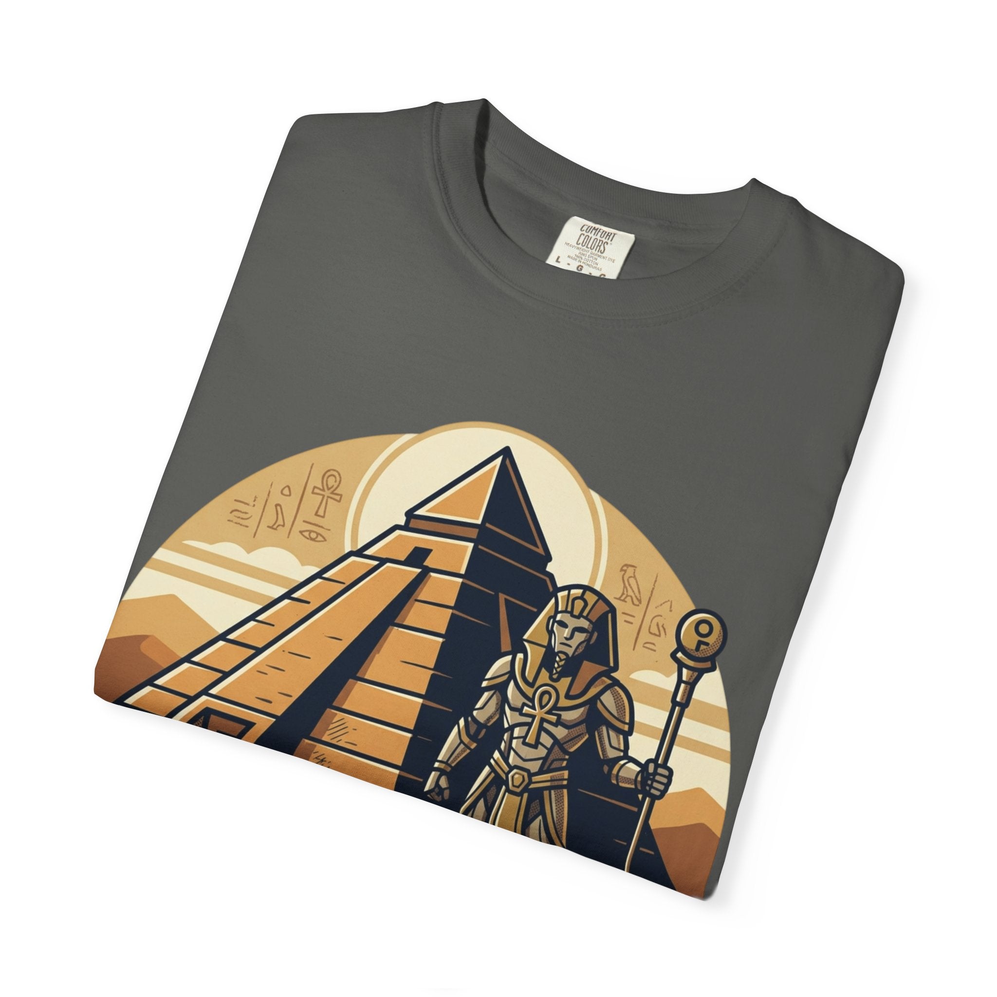 Power Runs Black PRB Guardian Unit T-Shirt — Egyptian Pyramid Sci‑Fi Graphic Tee by Power Runs Black
