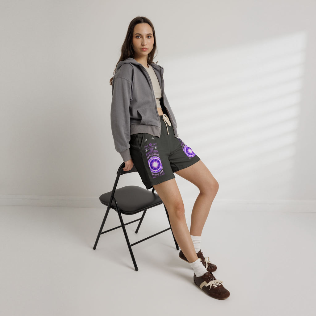 Power Runs Black PRB Ascend Graphic Sweat Shorts — Light Fleece Athletic Lounge Shorts by Printify