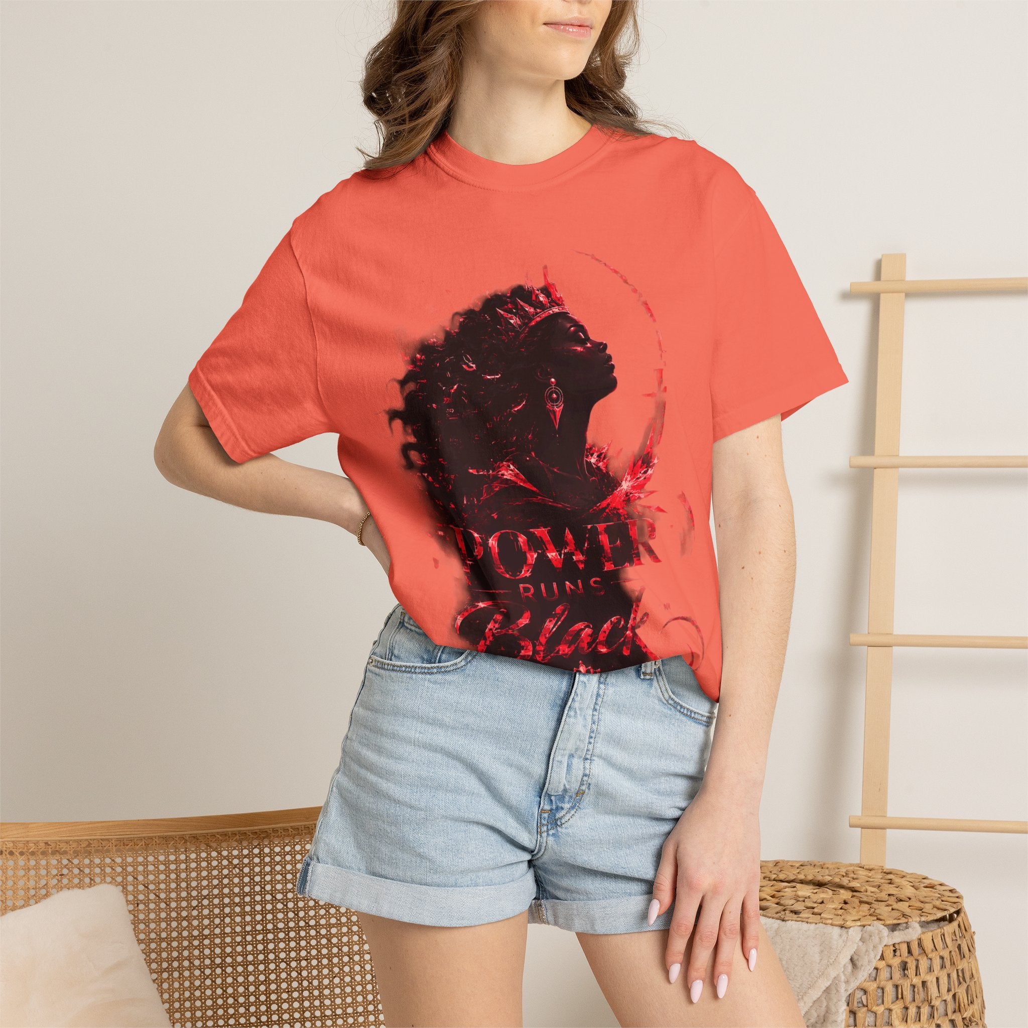 Power Runs Black Crown T-Shirt | Gothic Silhouette Artwork by Power Runs Black