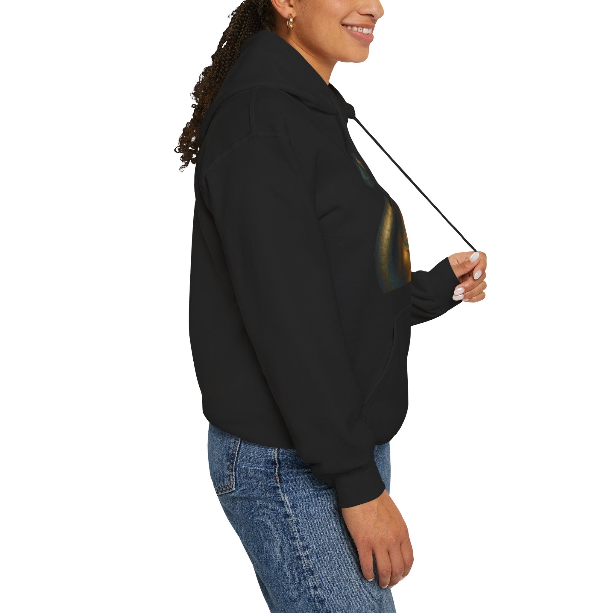 PRB Egyptian Goddess Portrait Hoodie | Serpent Headdress, Ancient Queen Art by Power Runs Black
