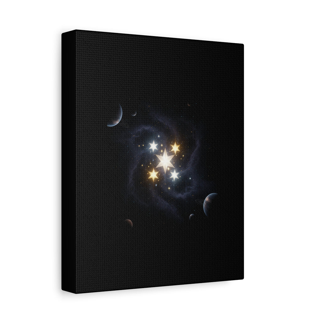 Power Runs Black PRB Glowing Star Constellation Canvas by Power Runs Black