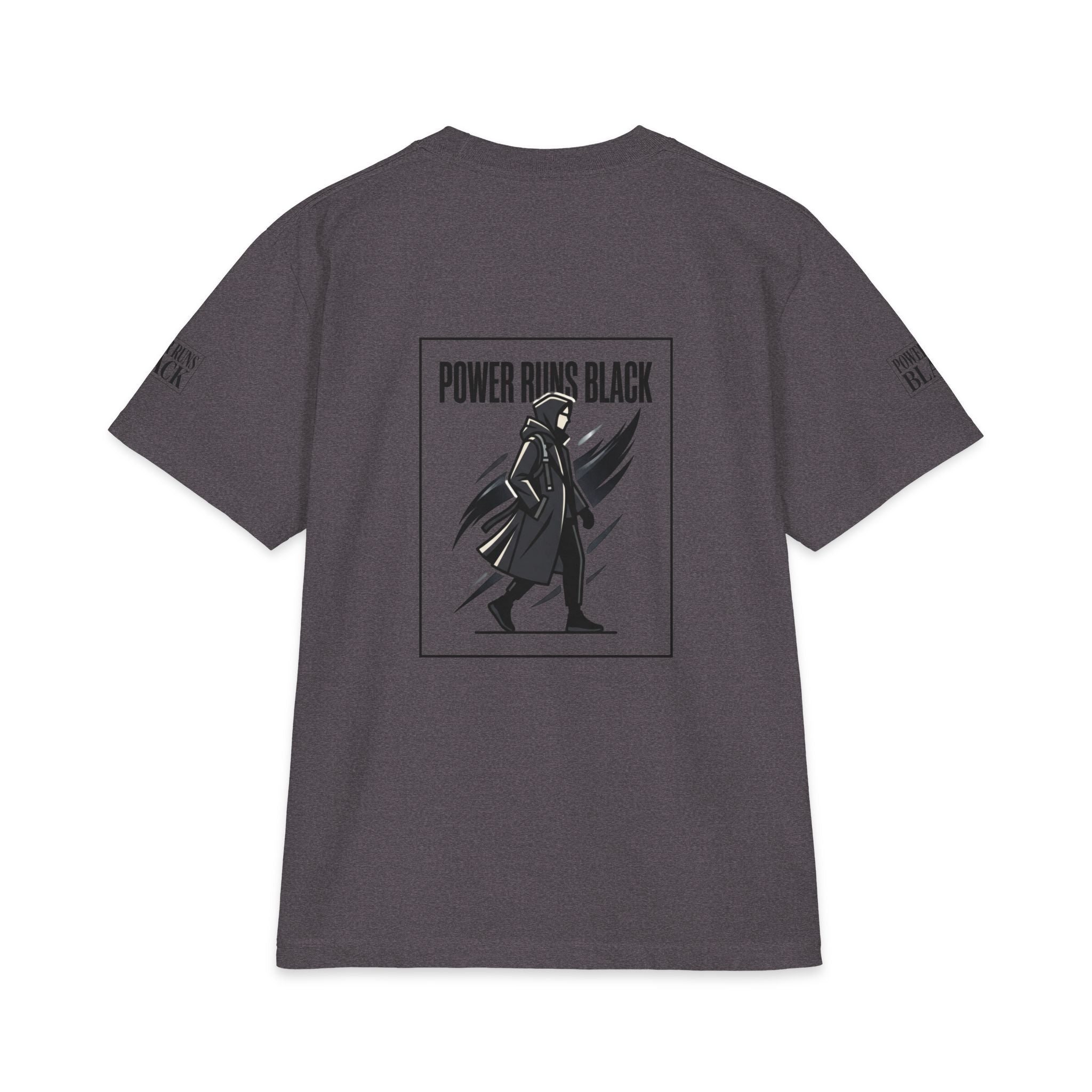 Power Runs Black Graphic T-Shirt — Bold Monochrome Streetwear by Printify