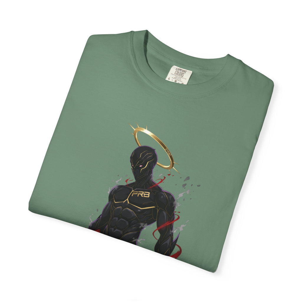 PRB Shadow Hero Graphic T-Shirt — Haloed Vigilante Illustration by Printify