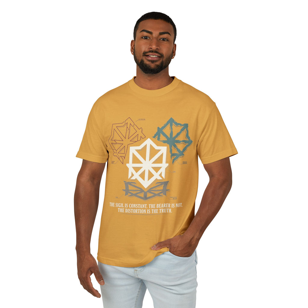 Power Runs Black PRB Abstract Geometric Logo Tee — Vintage Garment-Dyed Graphic T-Shirt by Power Runs Black