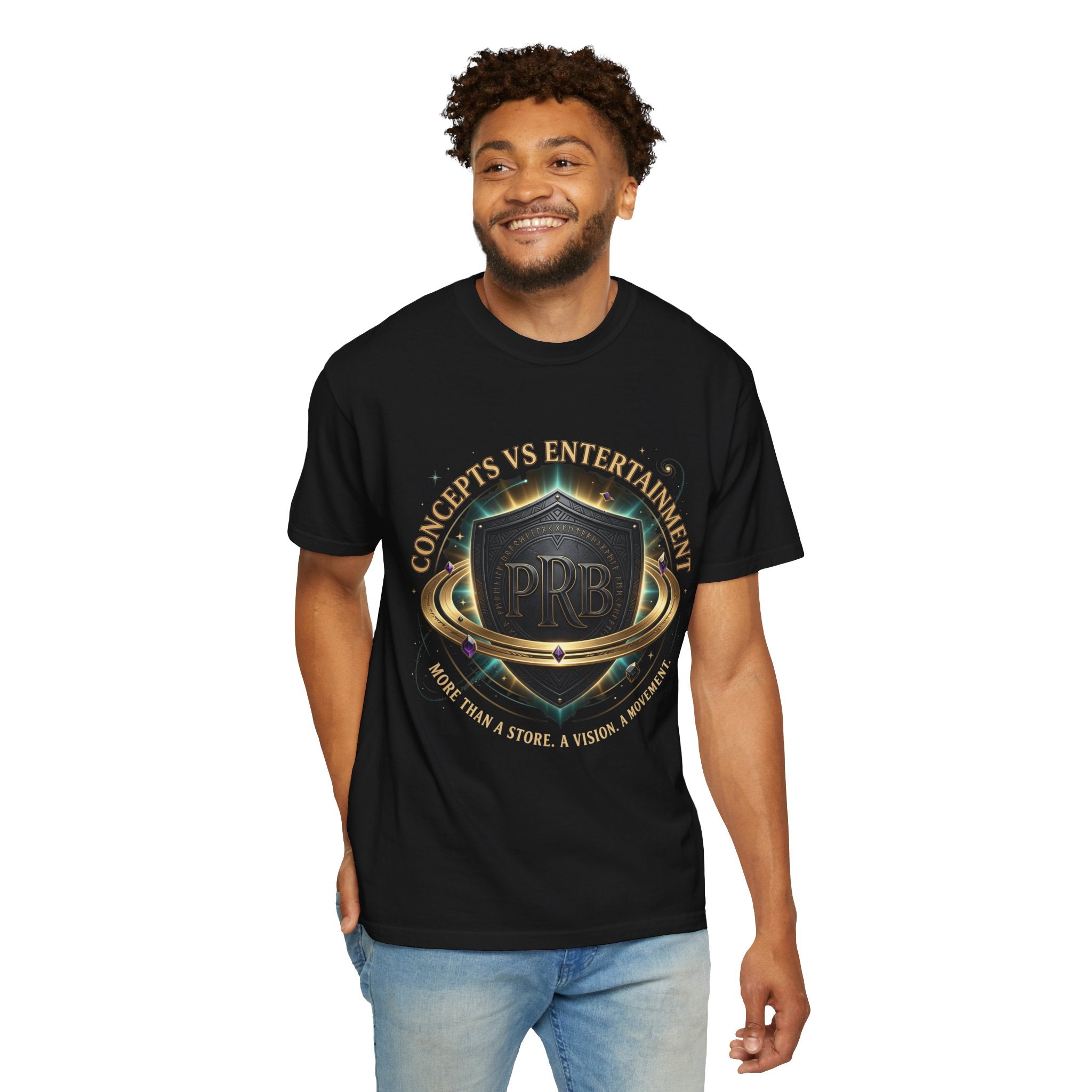 Concepts VS Entertainment Emblem Graphic T-Shirt | Heraldic Crest Tee by Printify