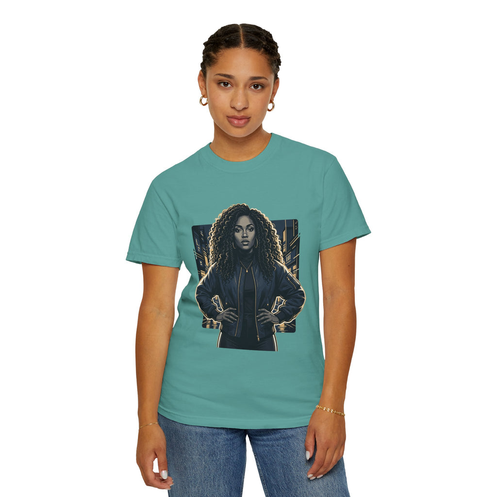 Pretty Rich Bitch The Collection by PRB T-Shirt — Bold Graphic Tee with Empowered Woman Portrait by Power Runs Black