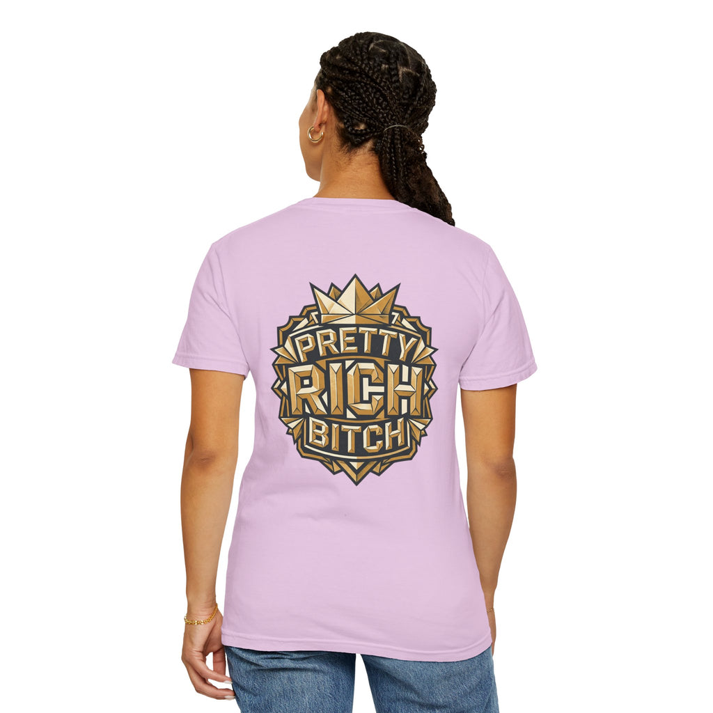 Pretty Rich Bitch The Collection by PRB T-Shirt — Bold Graphic Tee with Empowered Woman Portrait by Power Runs Black