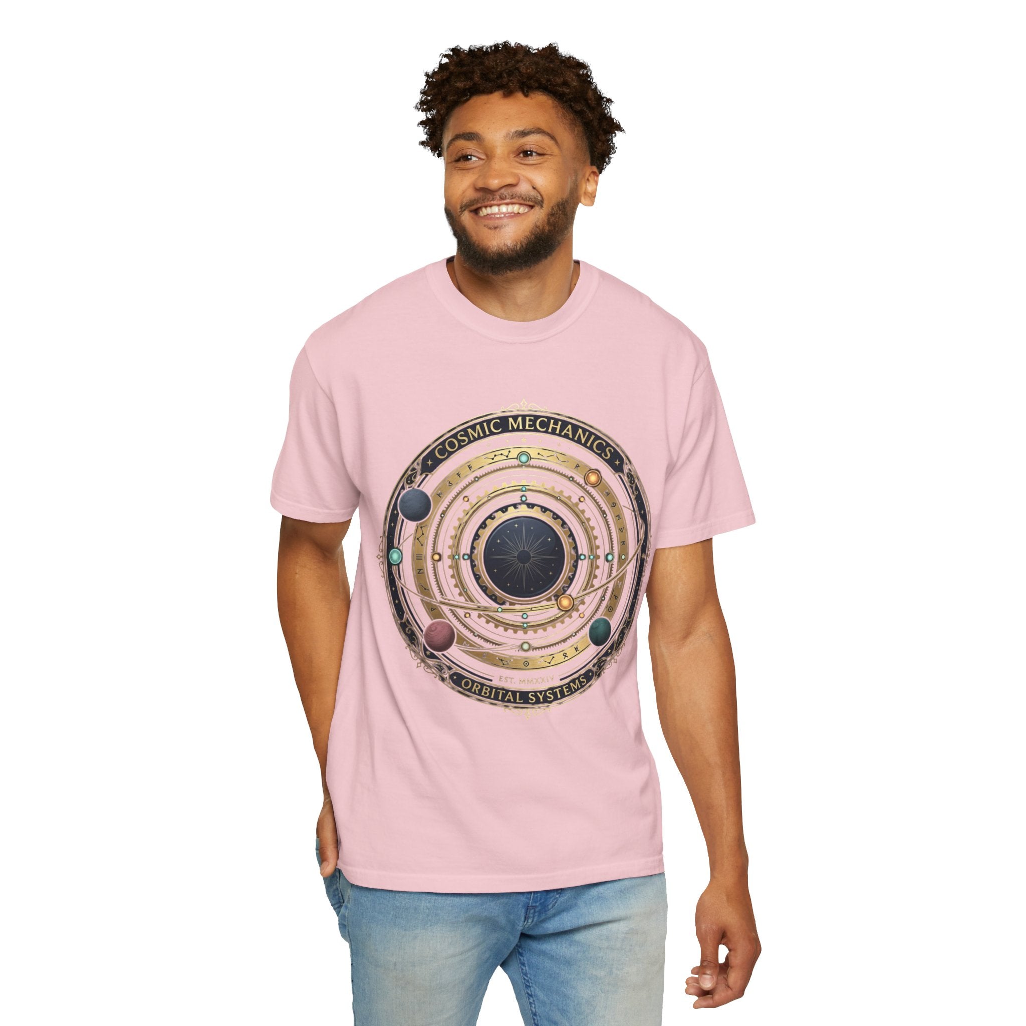 PRB Cosmic Mechanics Solar System Graphic T-Shirt | Planetary Orbit Tee by Printify