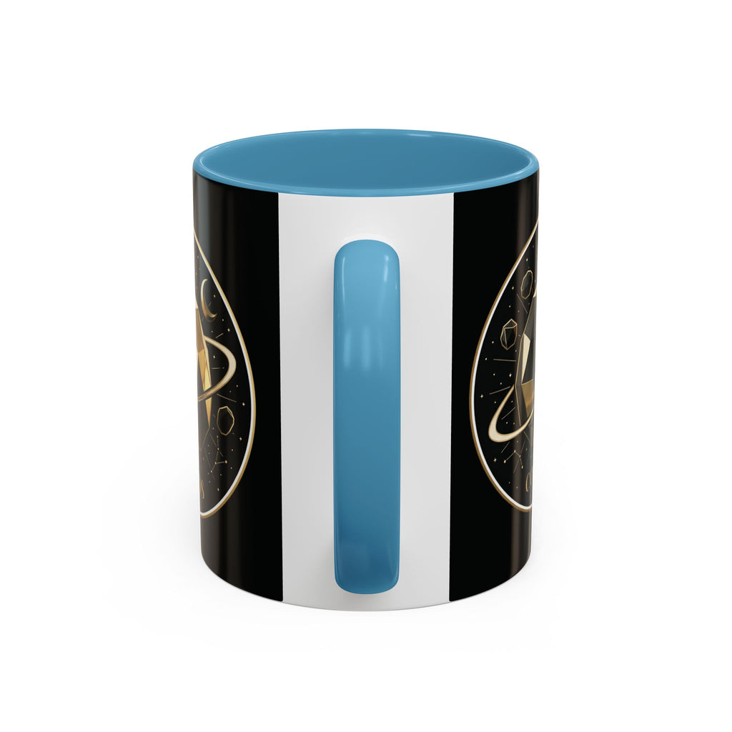 PRB Gold Cosmos Design Accent Coffee Mug | The Break, Planet Illustration by Printify