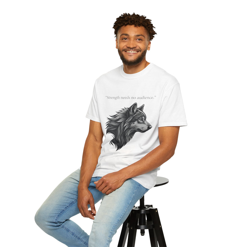 PRB Wolf Head T-Shirt — "Strength needs no audience" Inspirational Graphic Tee by Printify