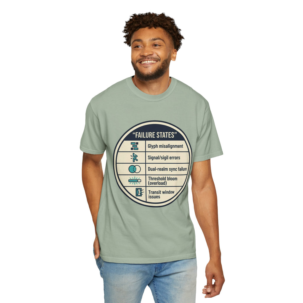 Power Runs Black PRB Failure States T-Shirt — Sci‑Fi Status Badge Graphic Tee by Printify