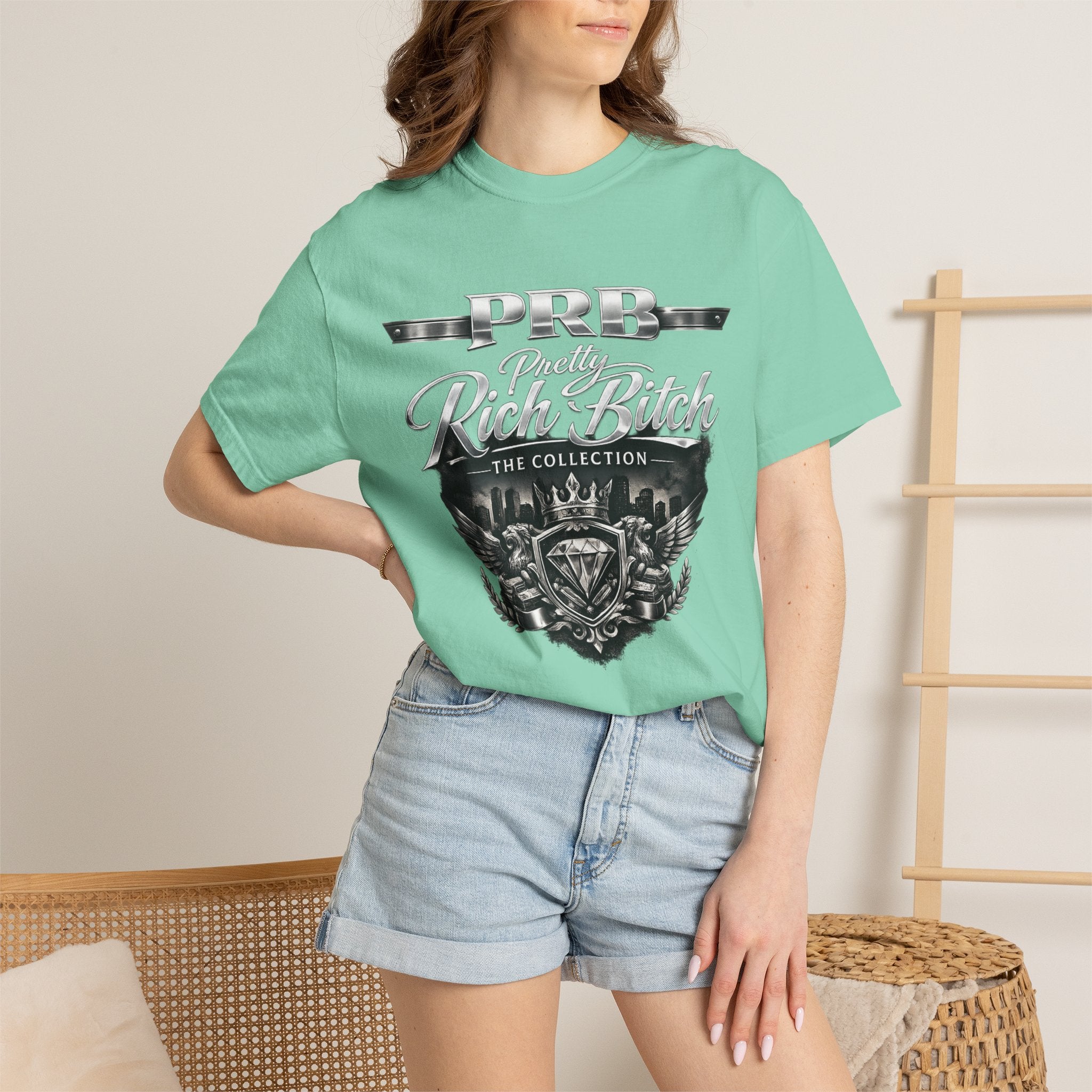 PRB Rebel Biker Crest T-Shirt | Vintage Motorcycle Emblem Tee by Power Runs Black