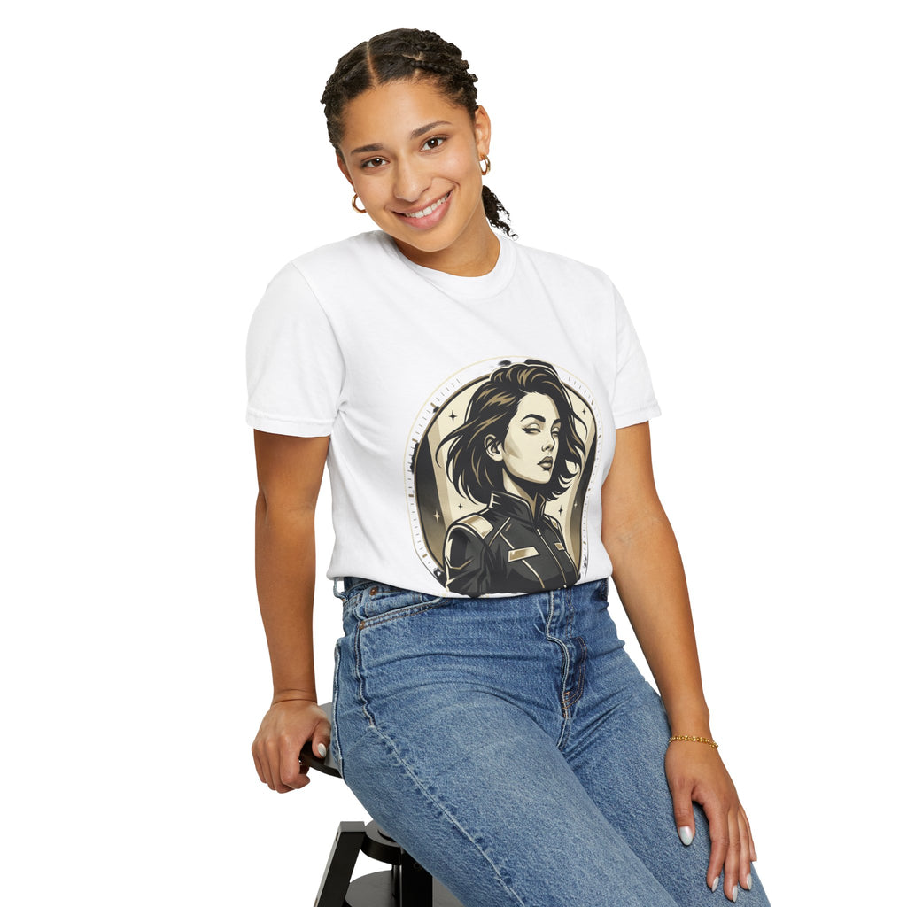 Power Runs Black Retro Space Captain Portrait T-Shirt — 'Fearless Commander' Graphic Tee by Power Runs Black