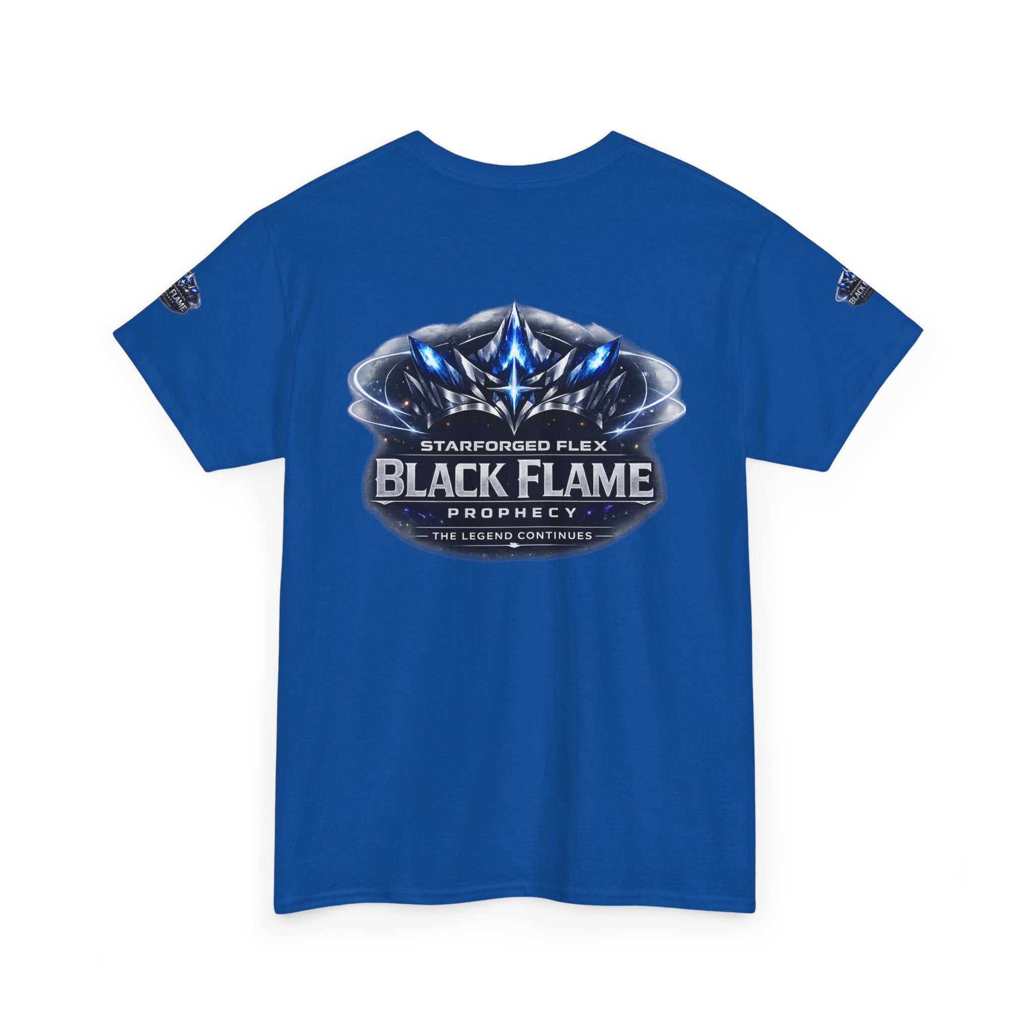 PRB Black Flame Prophecy Tee — Starforged Flex Graphic T‑Shirt by Power Runs Black