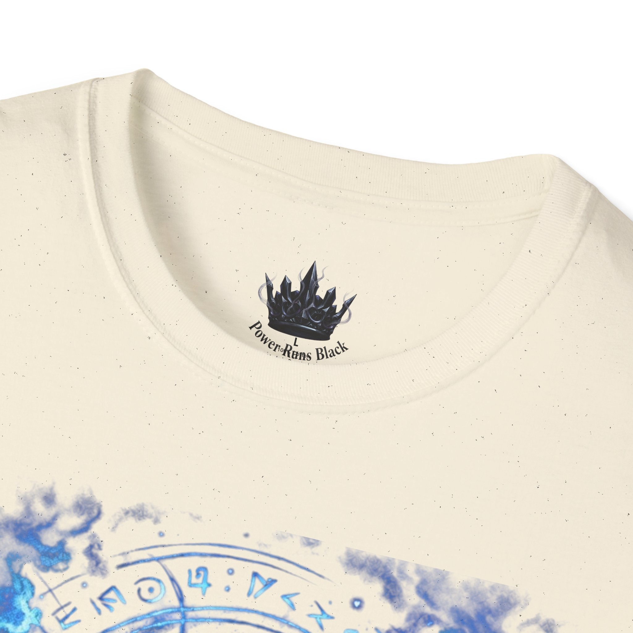 PRB Mystic Oceanic Spell T-Shirt — Blue Serpent & Moon Magic Tee by Power Runs Black